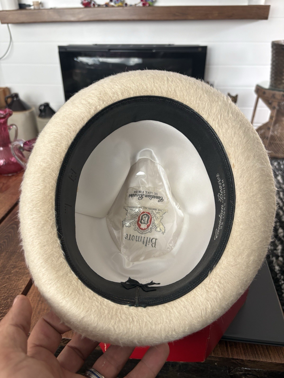 Biltmore Hat Men’s 7 1/8 Beaver Vintage Fur Stetson Antique Beaver Leather Rare