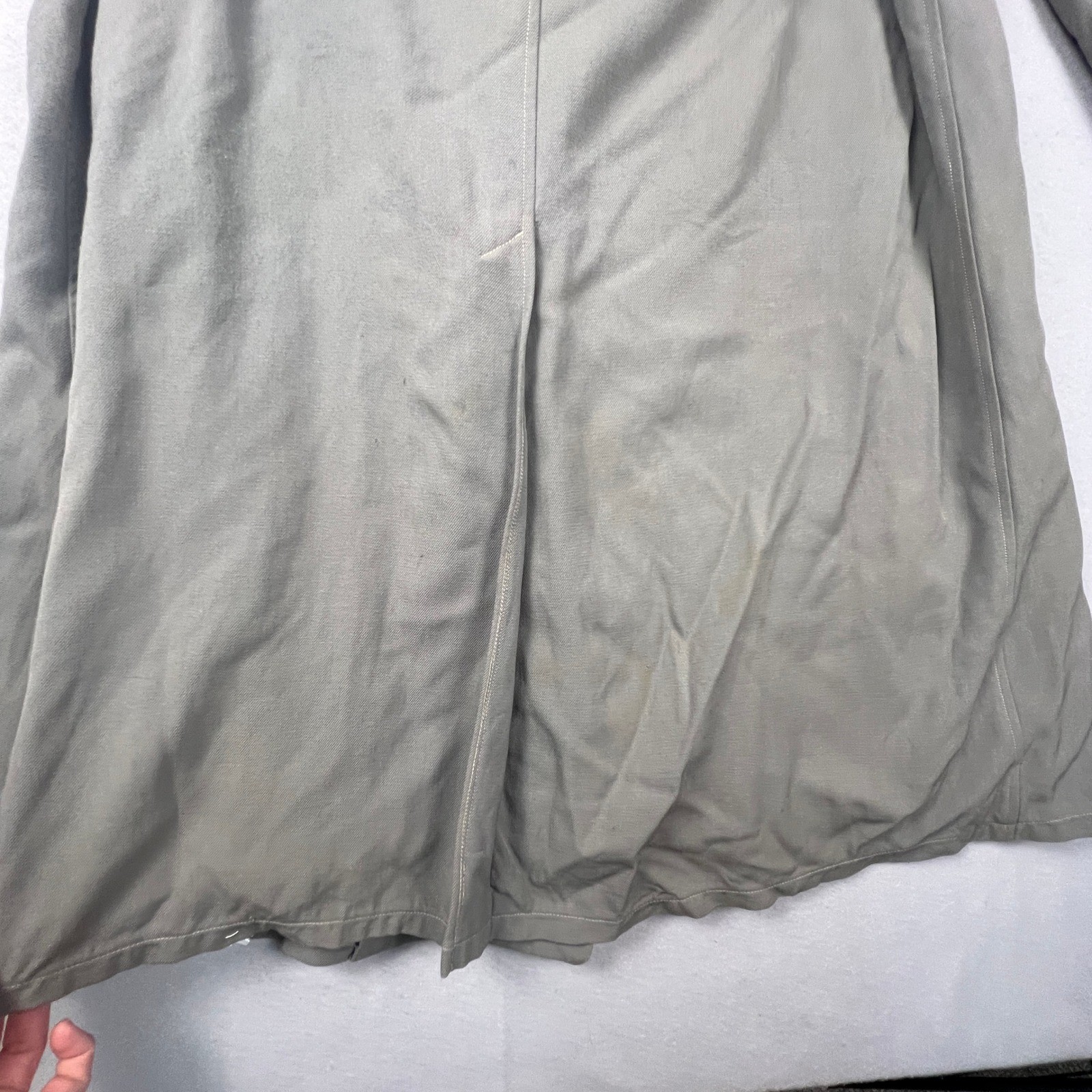 Maurice L Rothschild Alpaca Pile Overcoat Mens XL Grey Vintage Belted Parka 50s