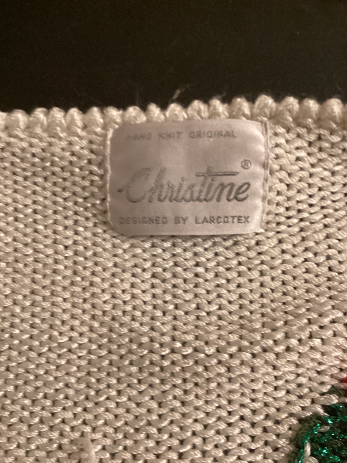 Vintage 80s Sweater Hand Knit Christine Designed by Larcottex wool