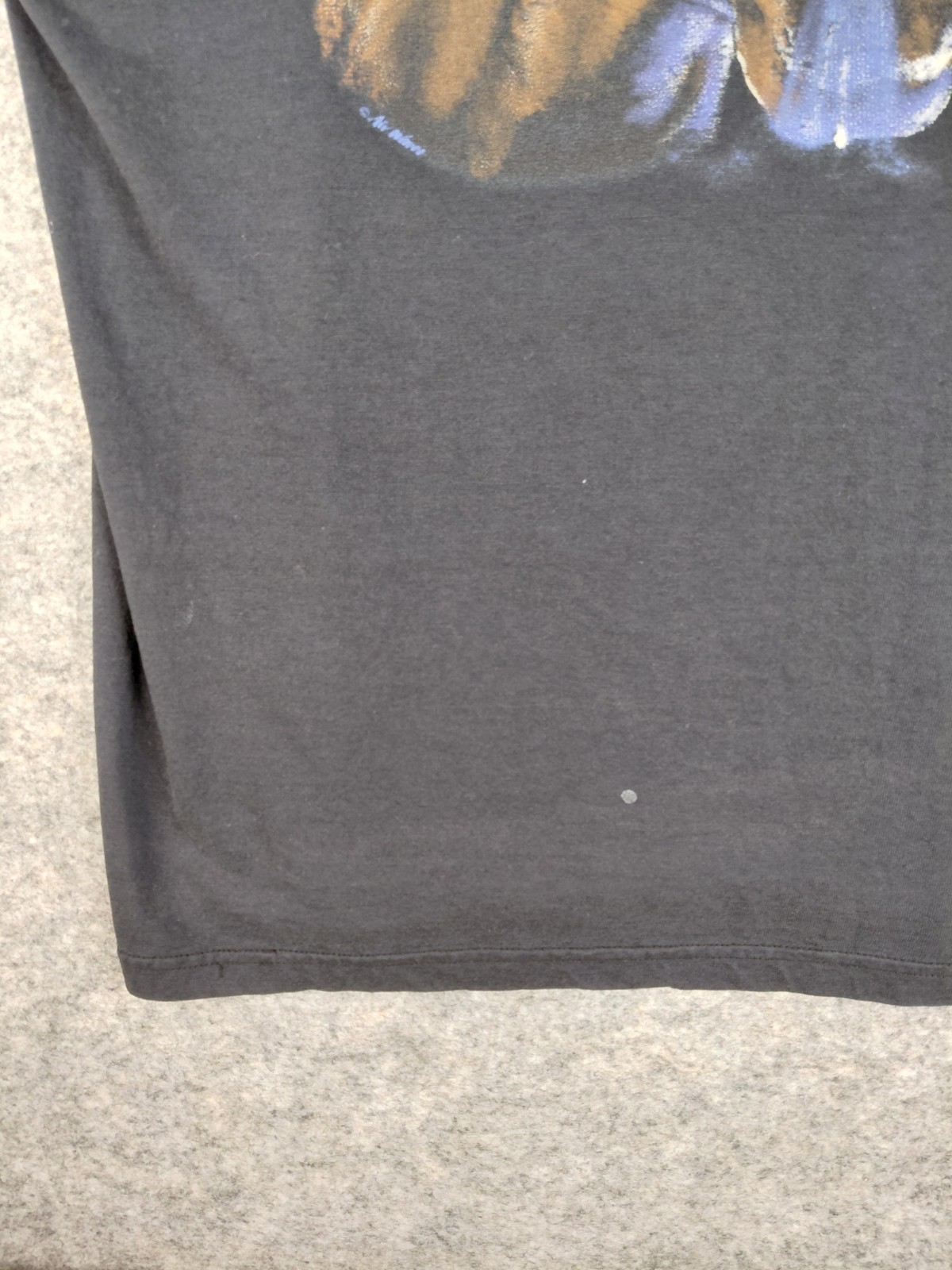 VTG FOTL BEST Horse T-shirt DISTRESSED STAINS Mens L 20.5×27.5 Black Faded