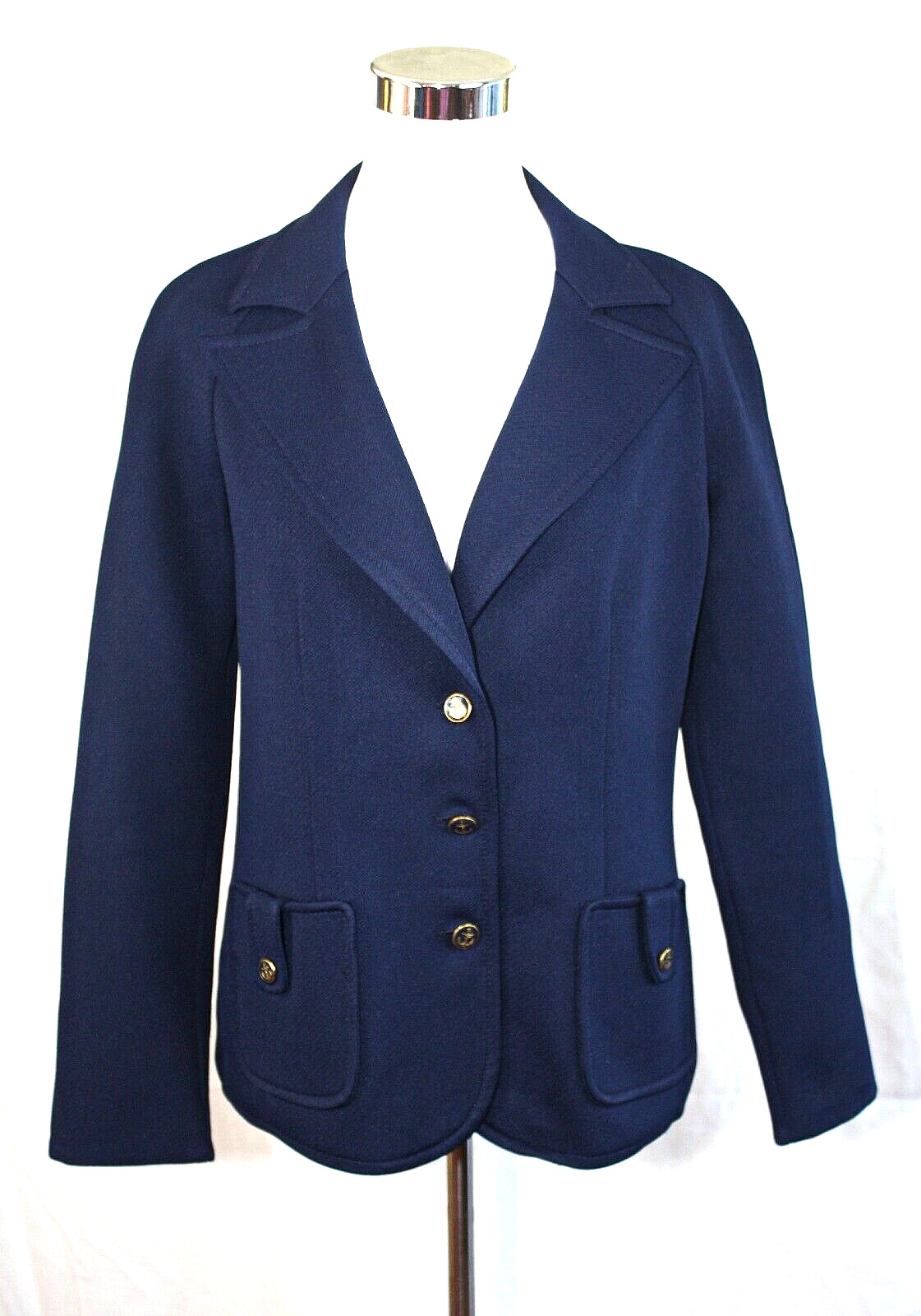 VTG Nautical Coastal Custom Made Jacket Sz. M Navy Anchor Buttons MOD Ocean #04