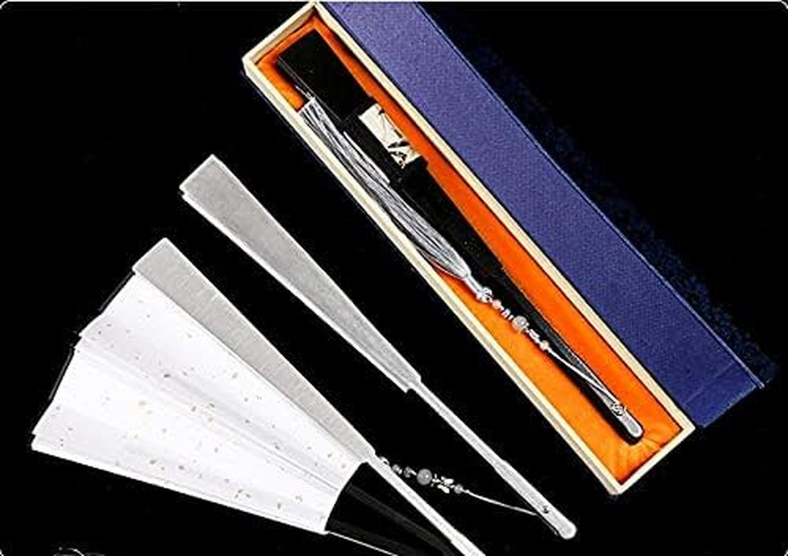 Kung Fu Aluminum Alloy Folding Fan – Male Iron Fan with Bamboo Core – Gift Item