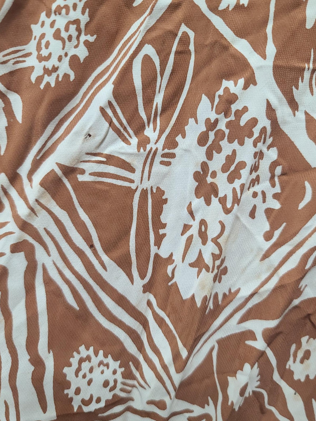 Vintage 1940s 1950s Harvest Novelty Print Dress Flower AS-IS WWII (B-36″ W-30″)