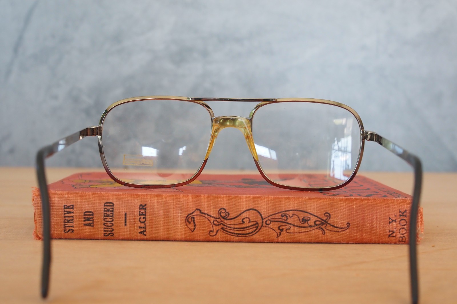 Vintage 1970s France Aviator Eyeglasses Pilot NOS Retro Nerd Preppy silver Tone