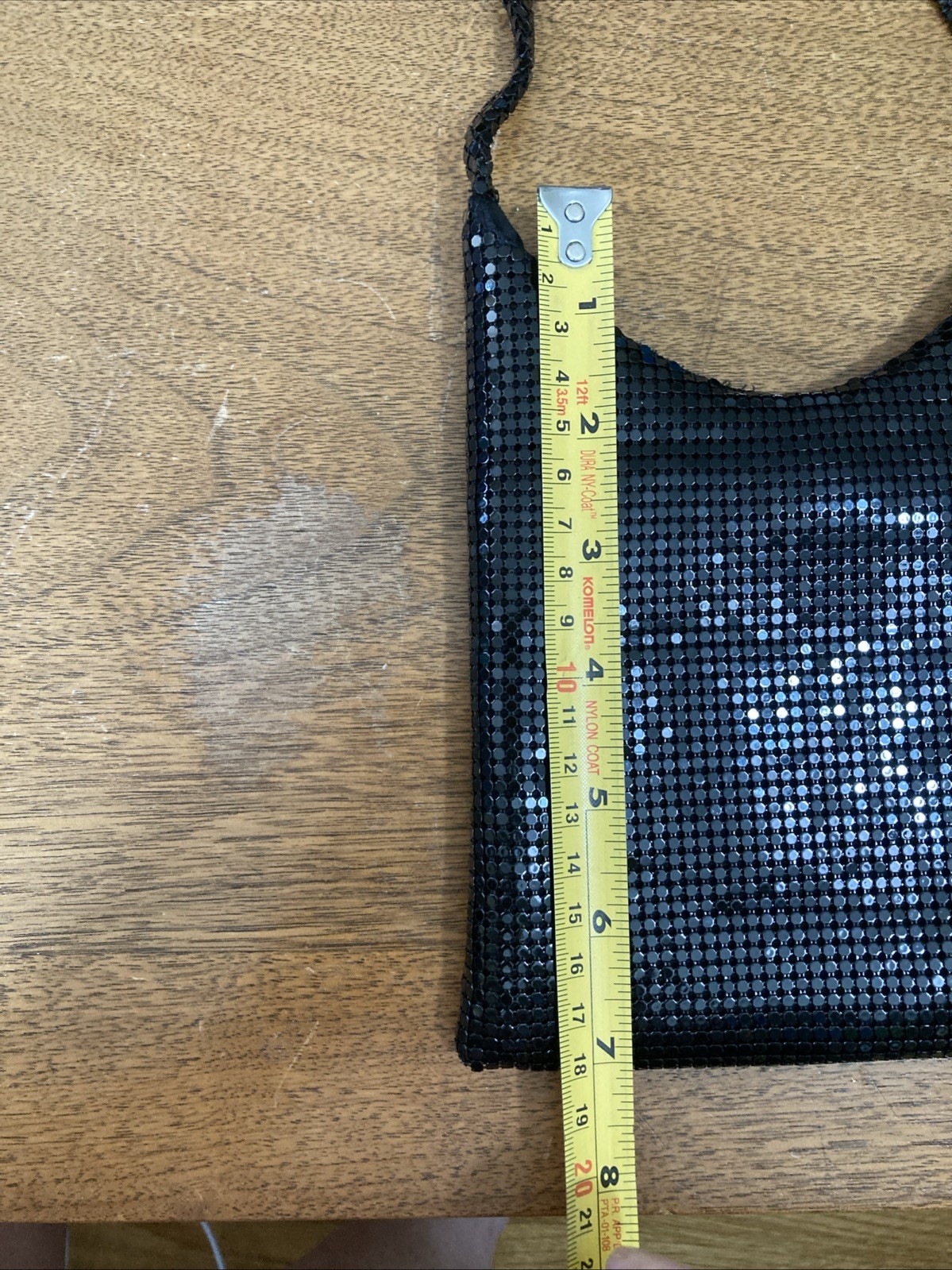 Vtg 80s 90s Evening Treasures Black Metal Mesh Handbag Glomesh Style Purse Disco