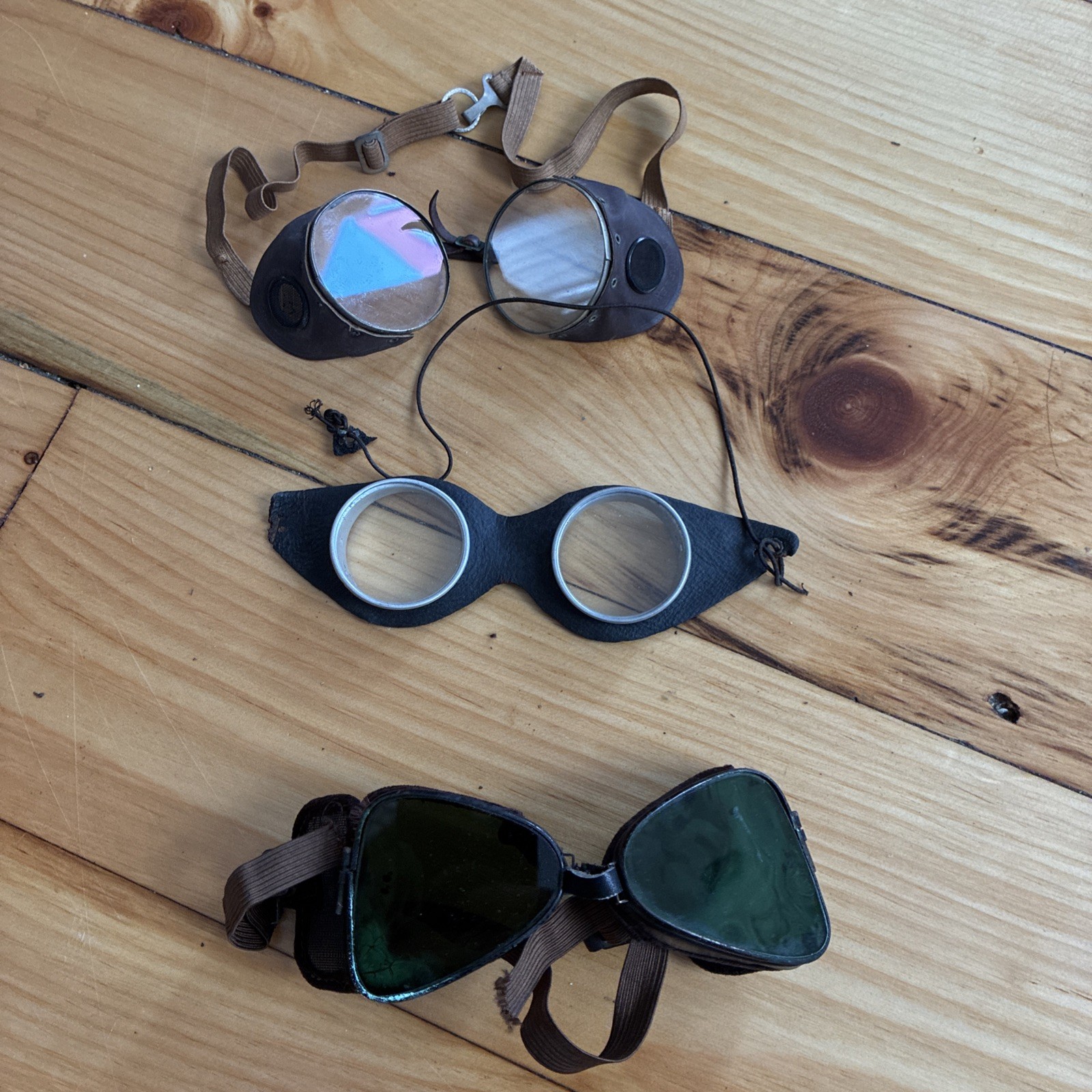 Vintage Safety/Motorcycle Glasses Goggles Steampunk Motorcycle Aviation Lot Of 3