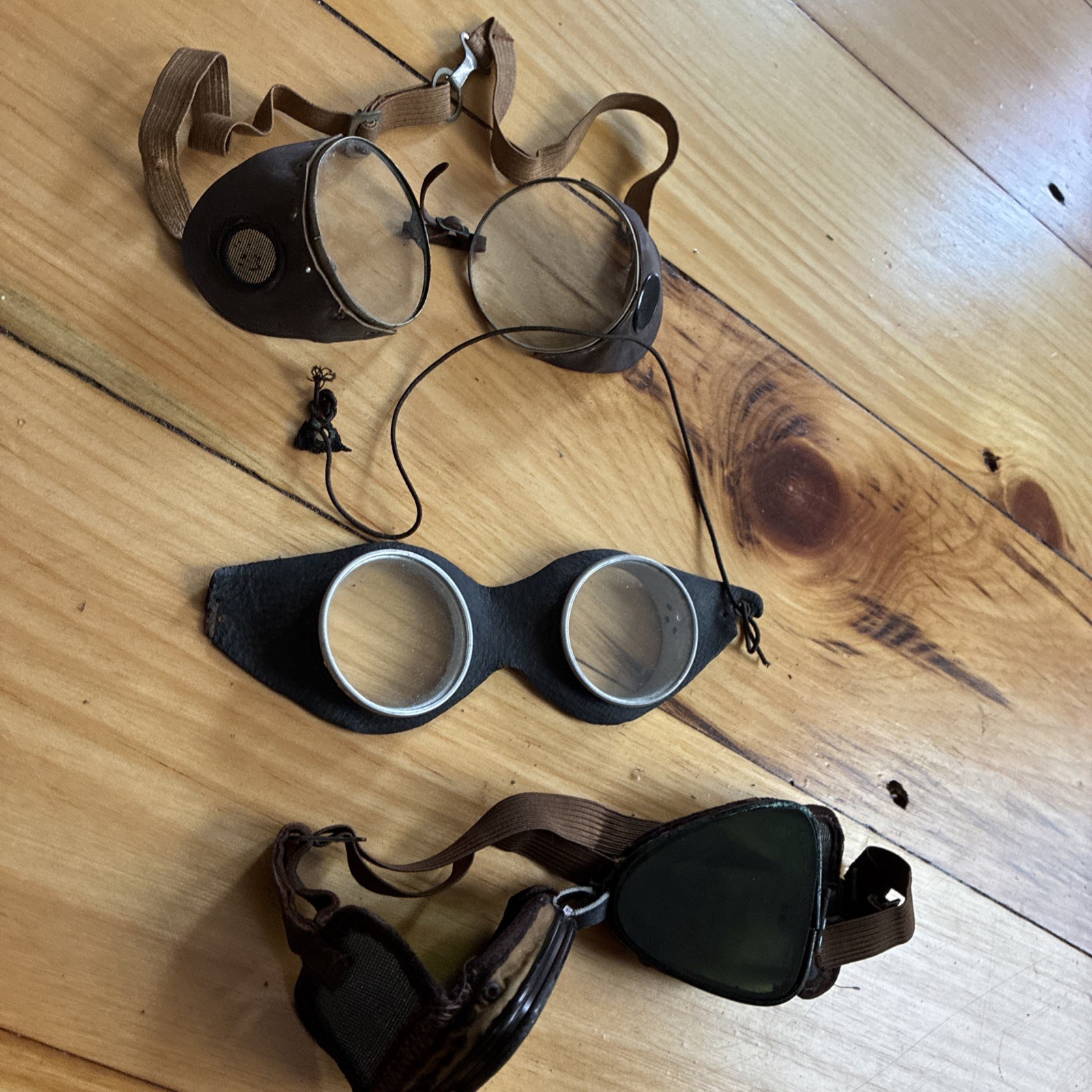 Vintage Safety/Motorcycle Glasses Goggles Steampunk Motorcycle Aviation Lot Of 3