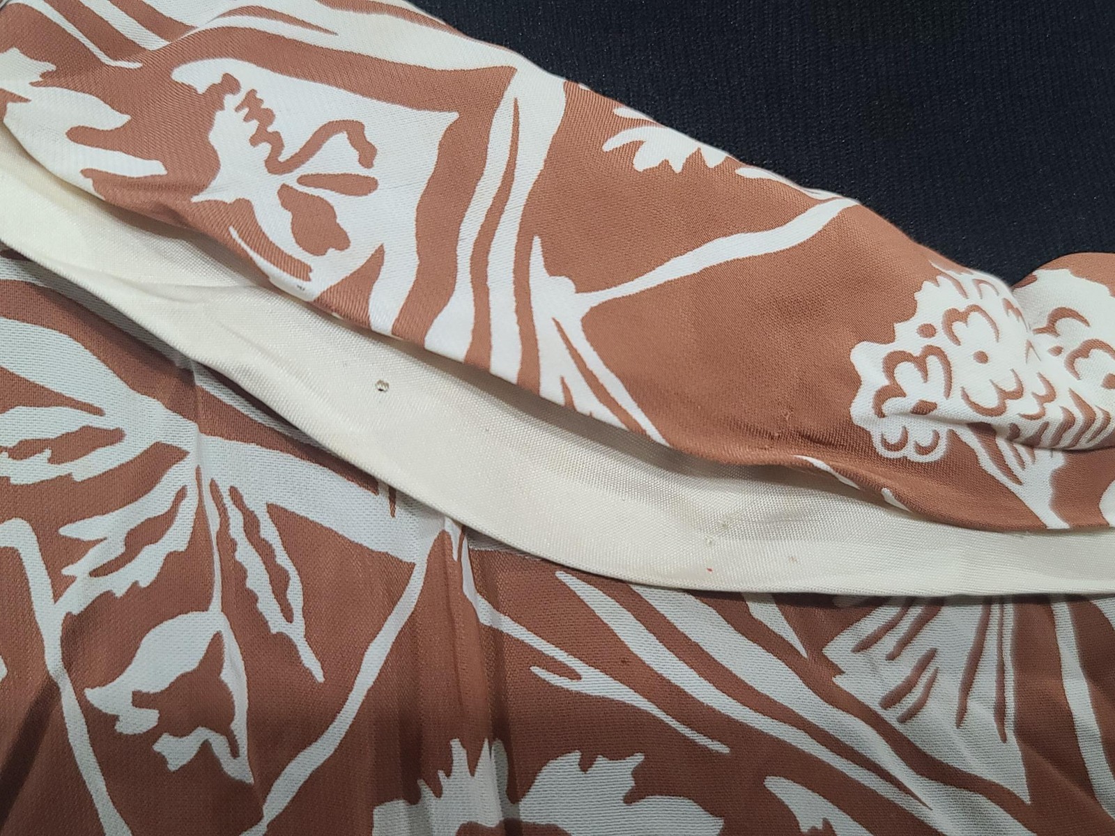 Vintage 1940s 1950s Harvest Novelty Print Dress Flower AS-IS WWII (B-36″ W-30″)