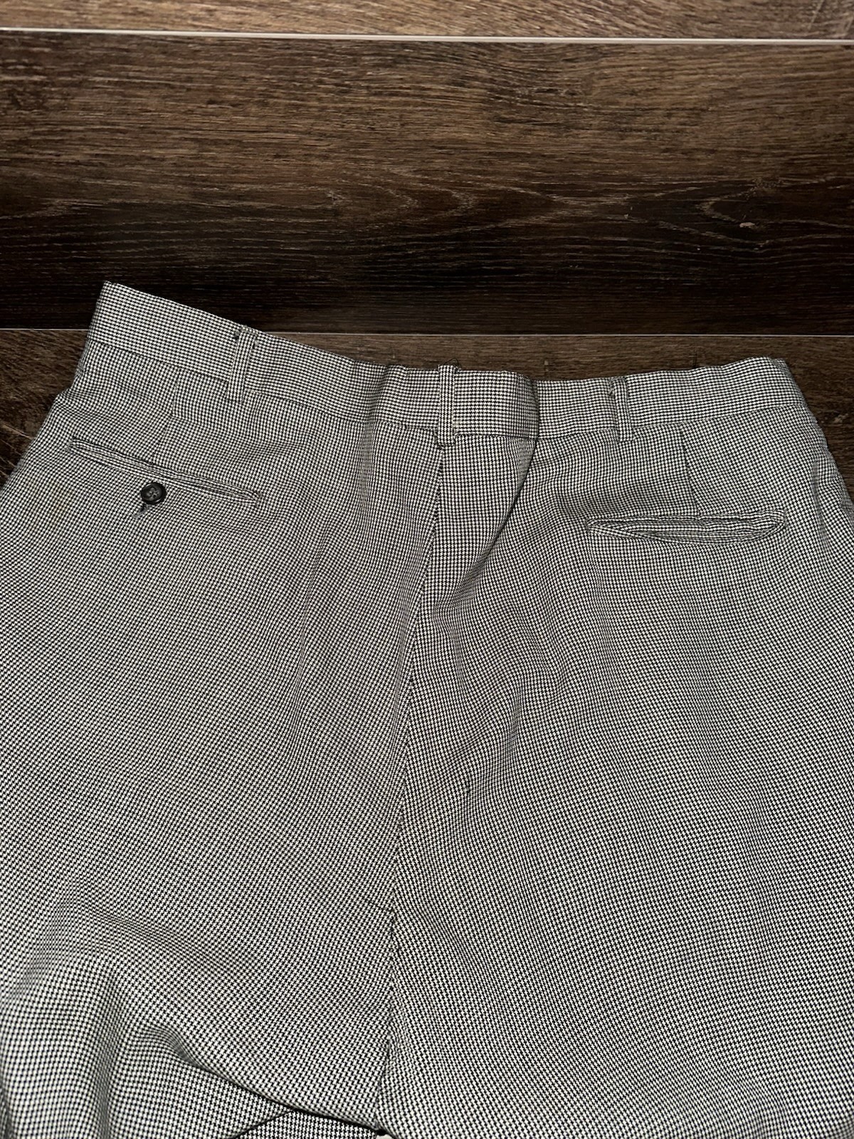 VTG 70s 80s Sturbridge Pants Men’s 38×31 Herringbone Pleated Worsted Wool Talon