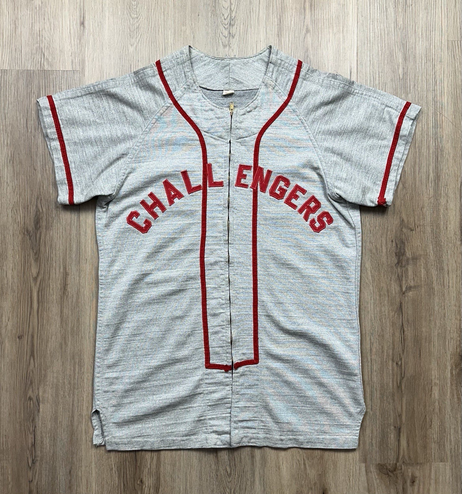 50s VINTAGE Russell Southern Co Grey Challengers Baseball Jersey Stitched