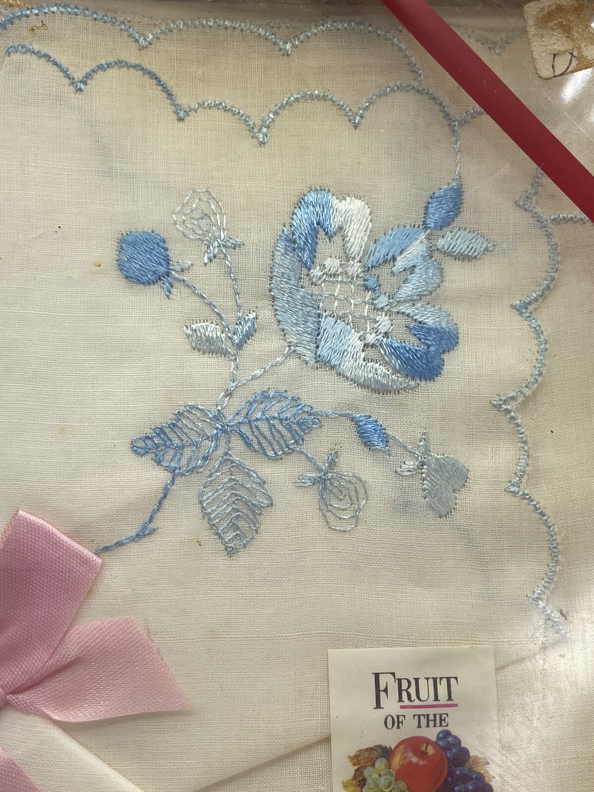 Vintage Ladies Handkerchiefs Fruit Of The Loom New Old Stock In Box