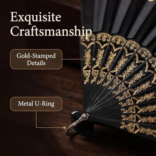 10 Pack Vintage Spanish Floral Folding Hand Fan Sequin Fabric Folding Handheld H