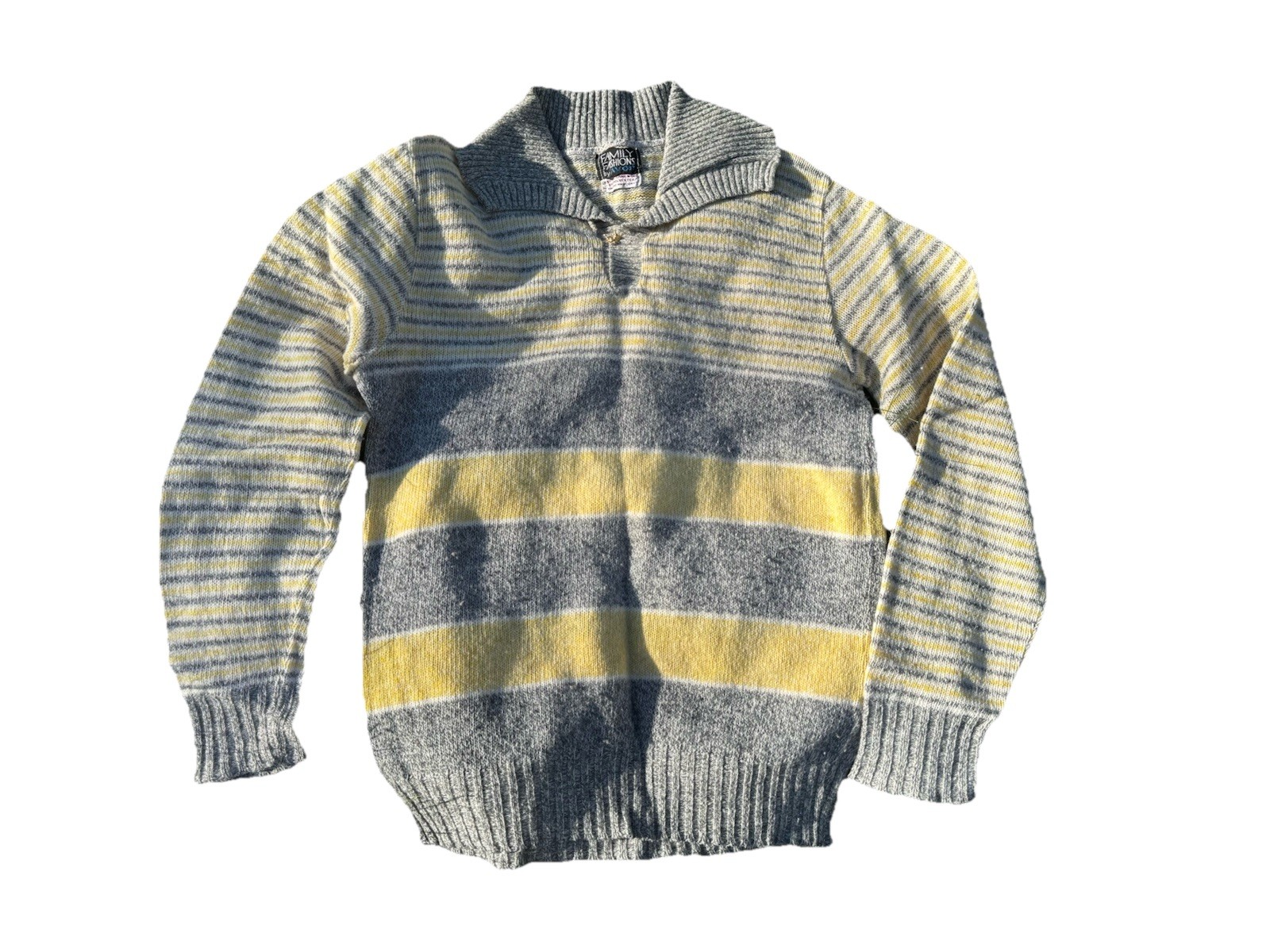 Vintage Yellow/Grey Sweater With Zipper