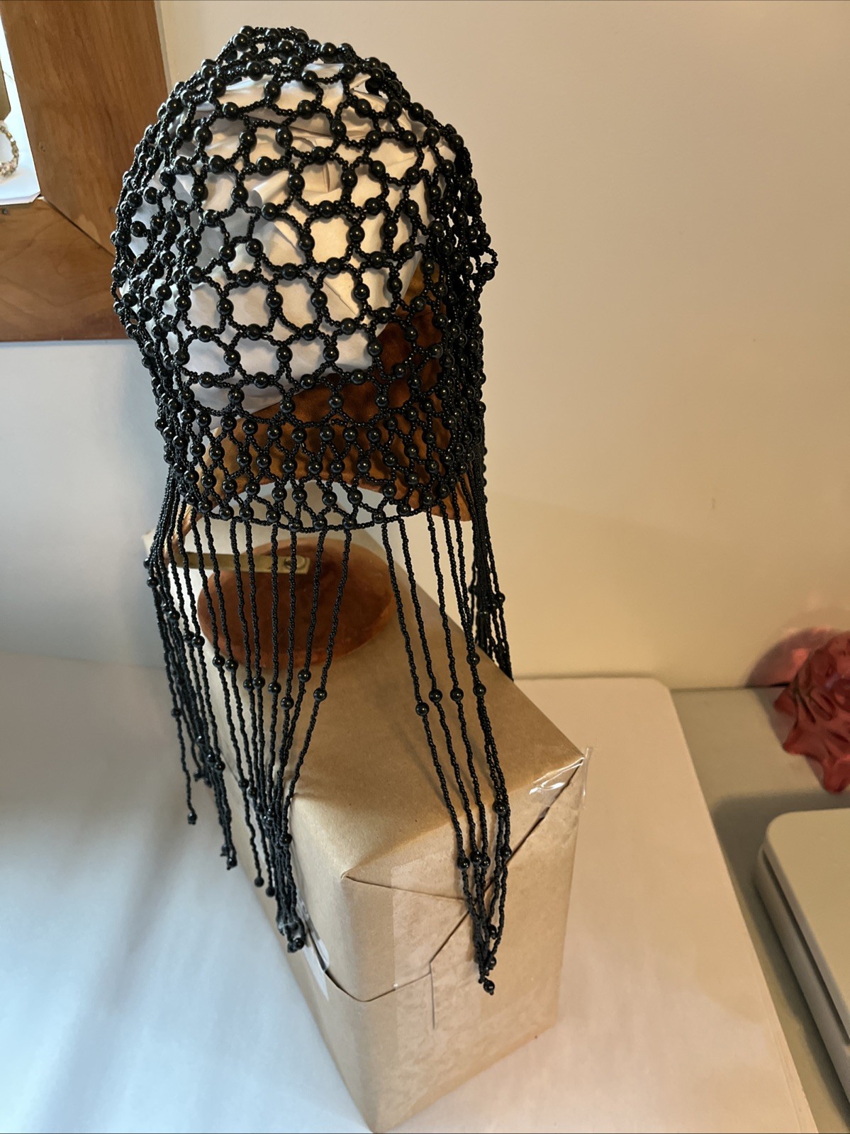 Hat Beaded Flapper Rare VTG Antique Art Deco 1920S Fringed Skull Cap Cloche