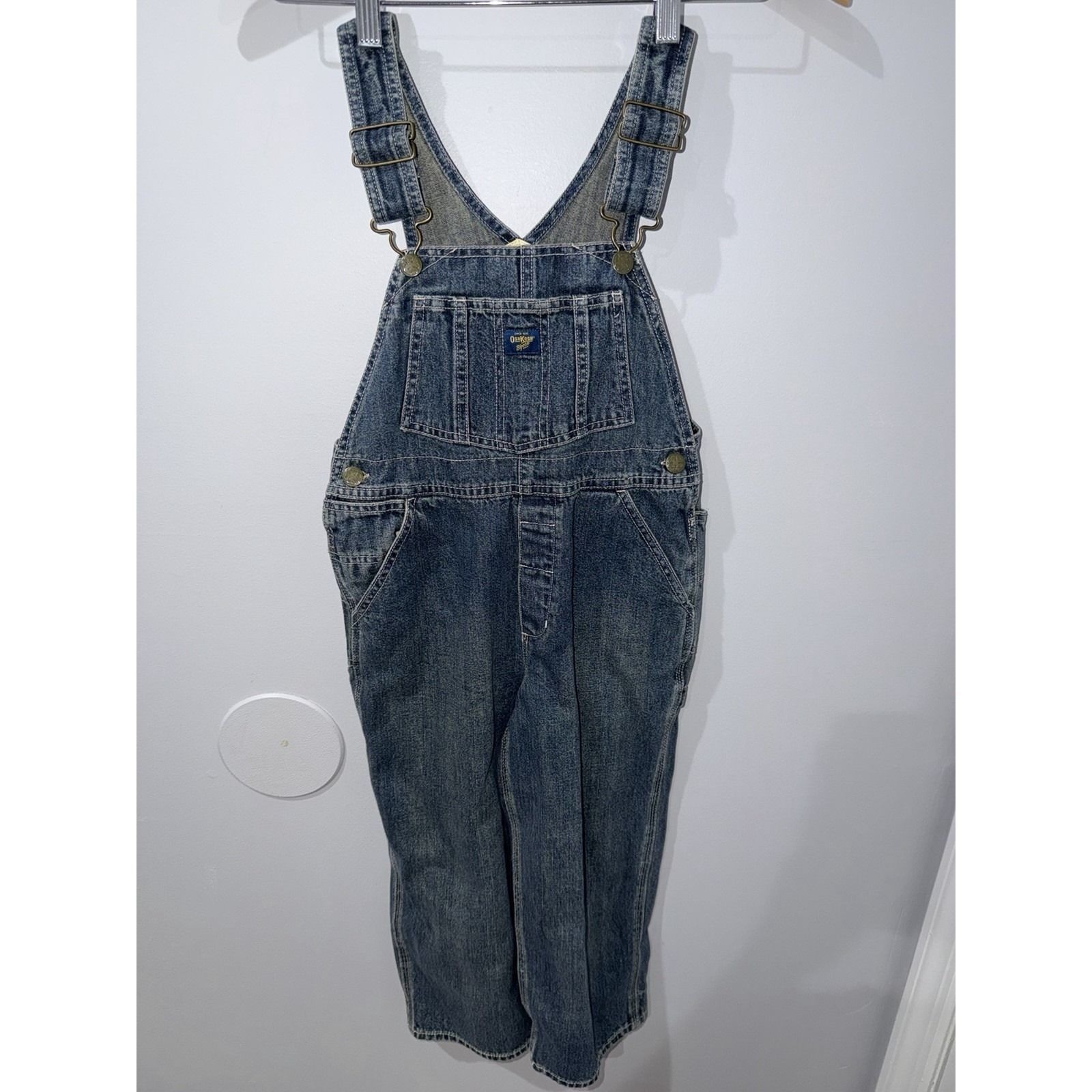 Vintage OshKosh Vestbak Blue Denim Bib Overalls Kids Unisex Size 6 S