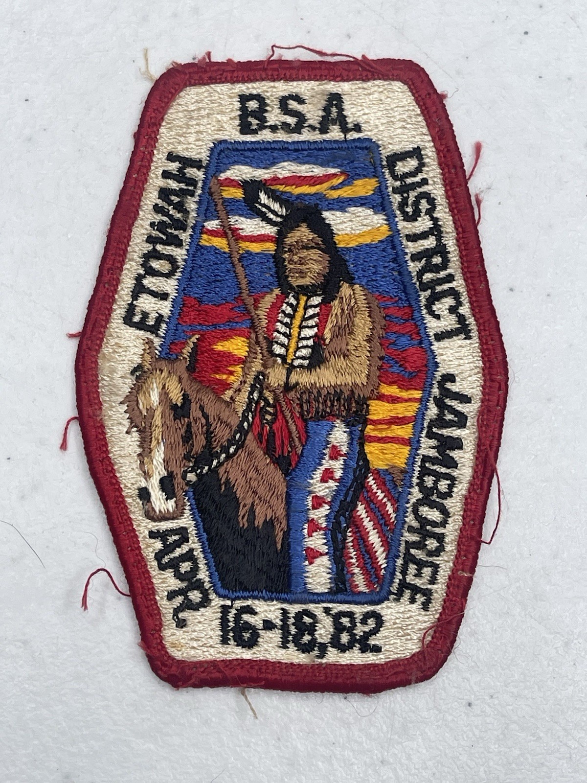 Vintage 1982 Etowah Jamboree Patch Football Native American BSA District 80’s