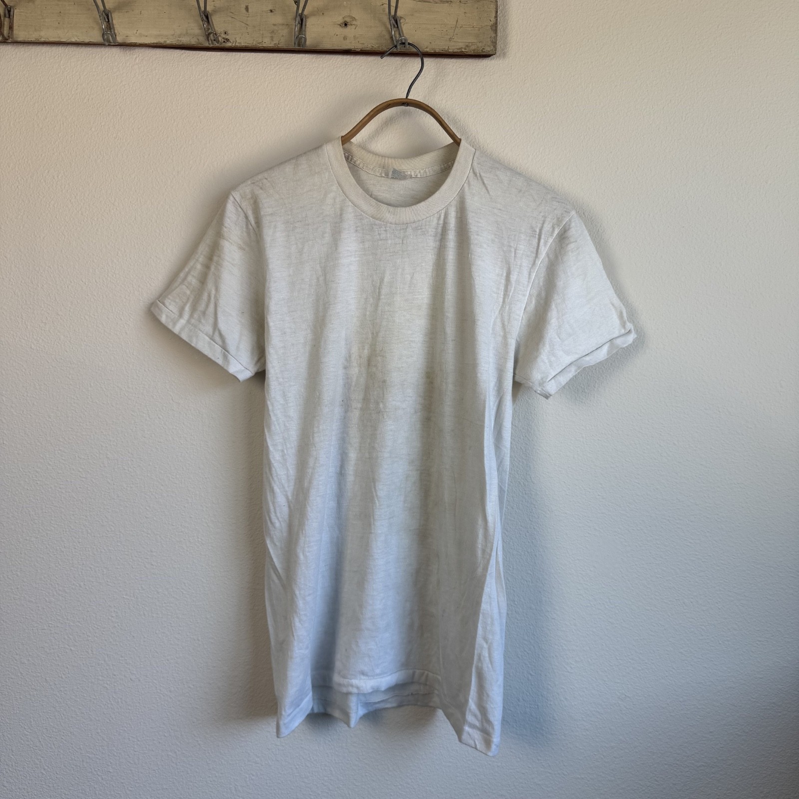 1980s JCPenneys 50/50 Paper Thin White T-Shirt M/L