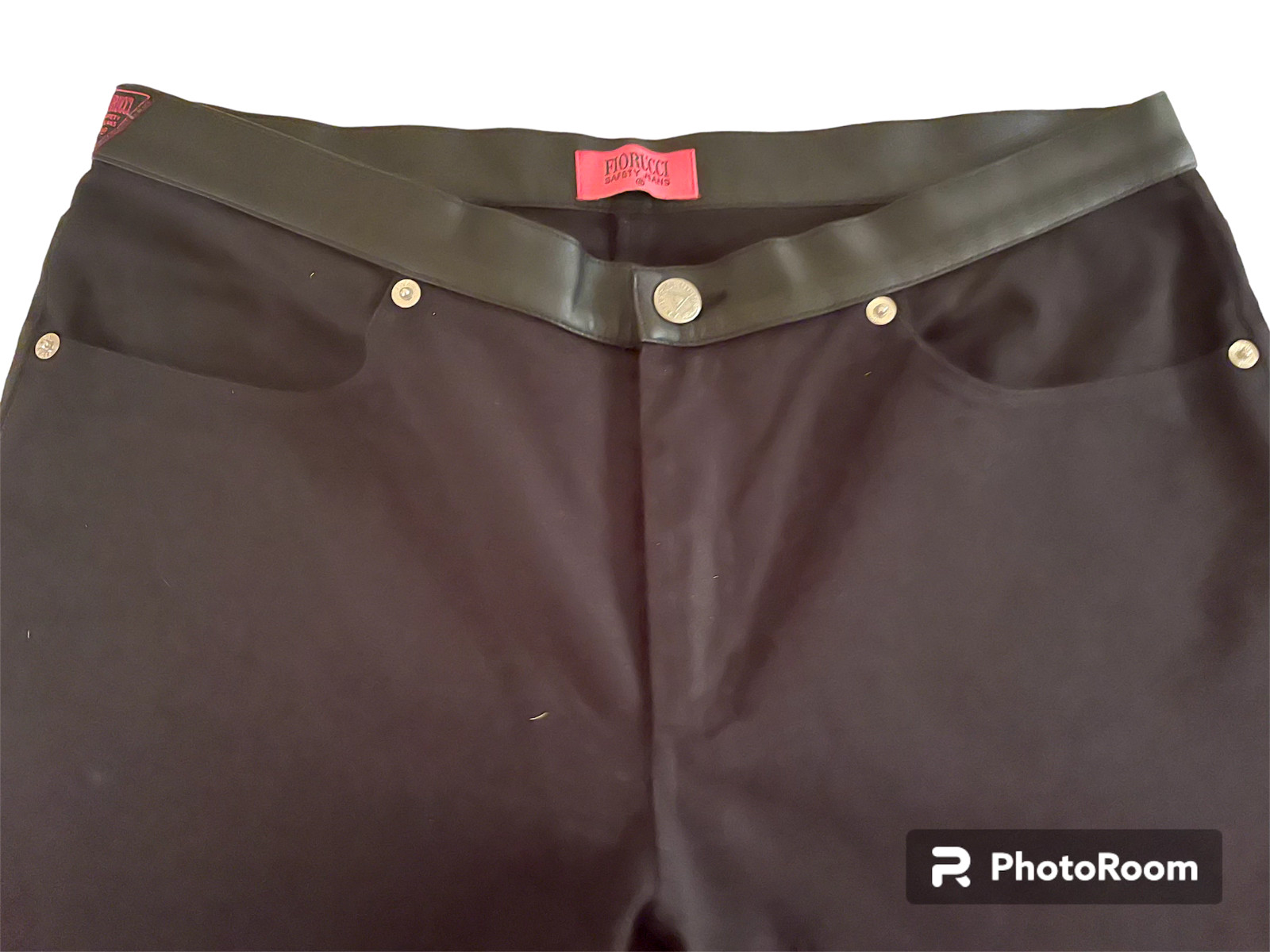 FIORUCCI Safety Jeans Black Ruched 6 – 31 CLUB WEAR GLAM ROCK! Vintage NWOT