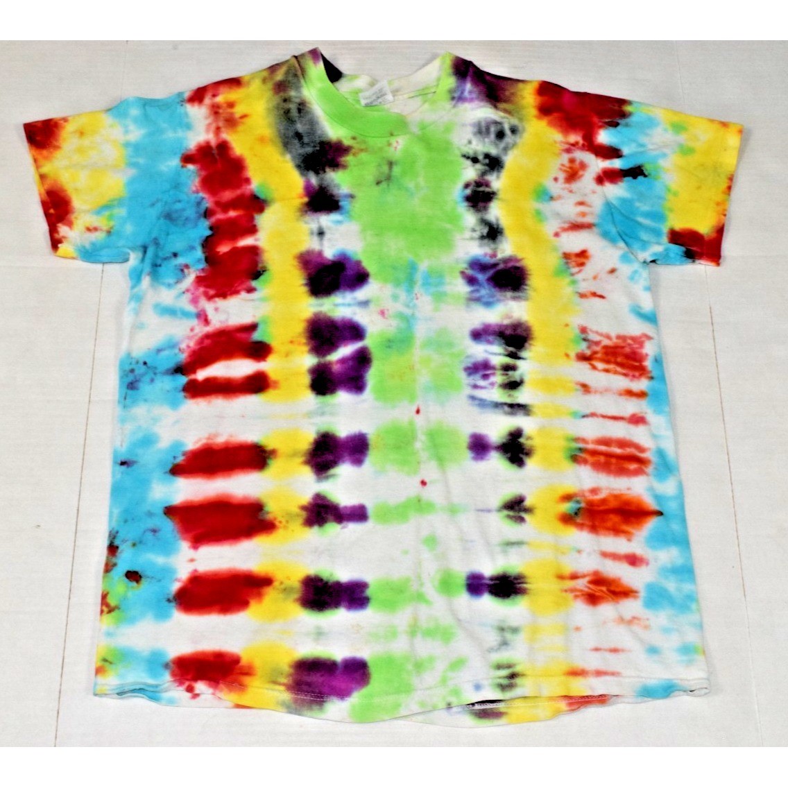 VTG T-Shirt Stedman Hi-Cru Single Stitch Size L 80s 90s BlankTie Dye Made USA