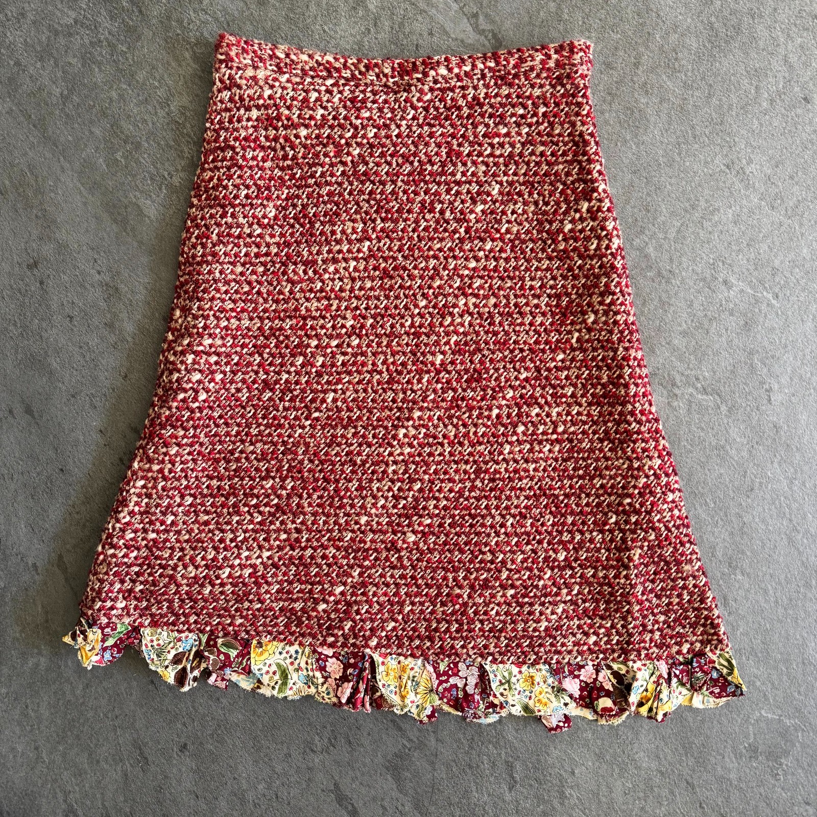 MOSCHINO CHEAP AND CHIC tweed wool & mohair asymmetrical skirt size 38