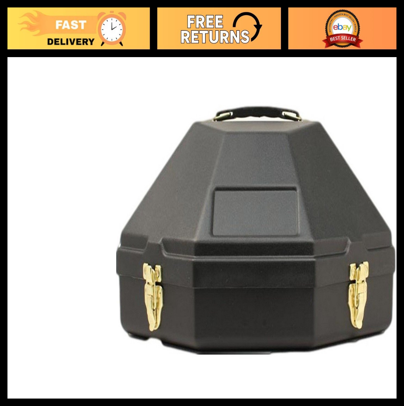 Large Hat Can – Hard Plastic Travel Case with Mirror, Fits Hats Up to 7-5/8, 5″