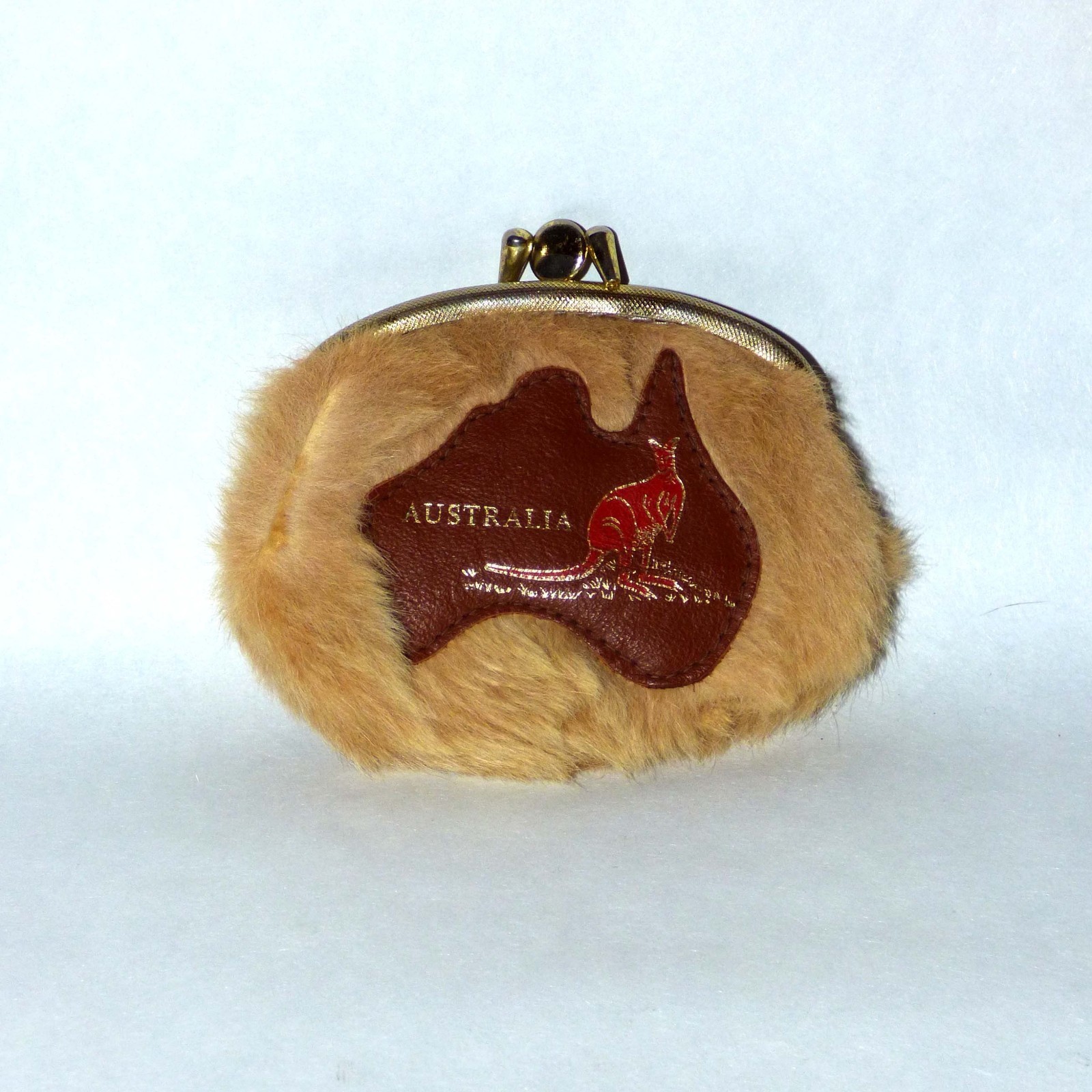 Vintage Kangaroo Fur Coin Purse Australia Souvenir Leather Patch Kangaroo