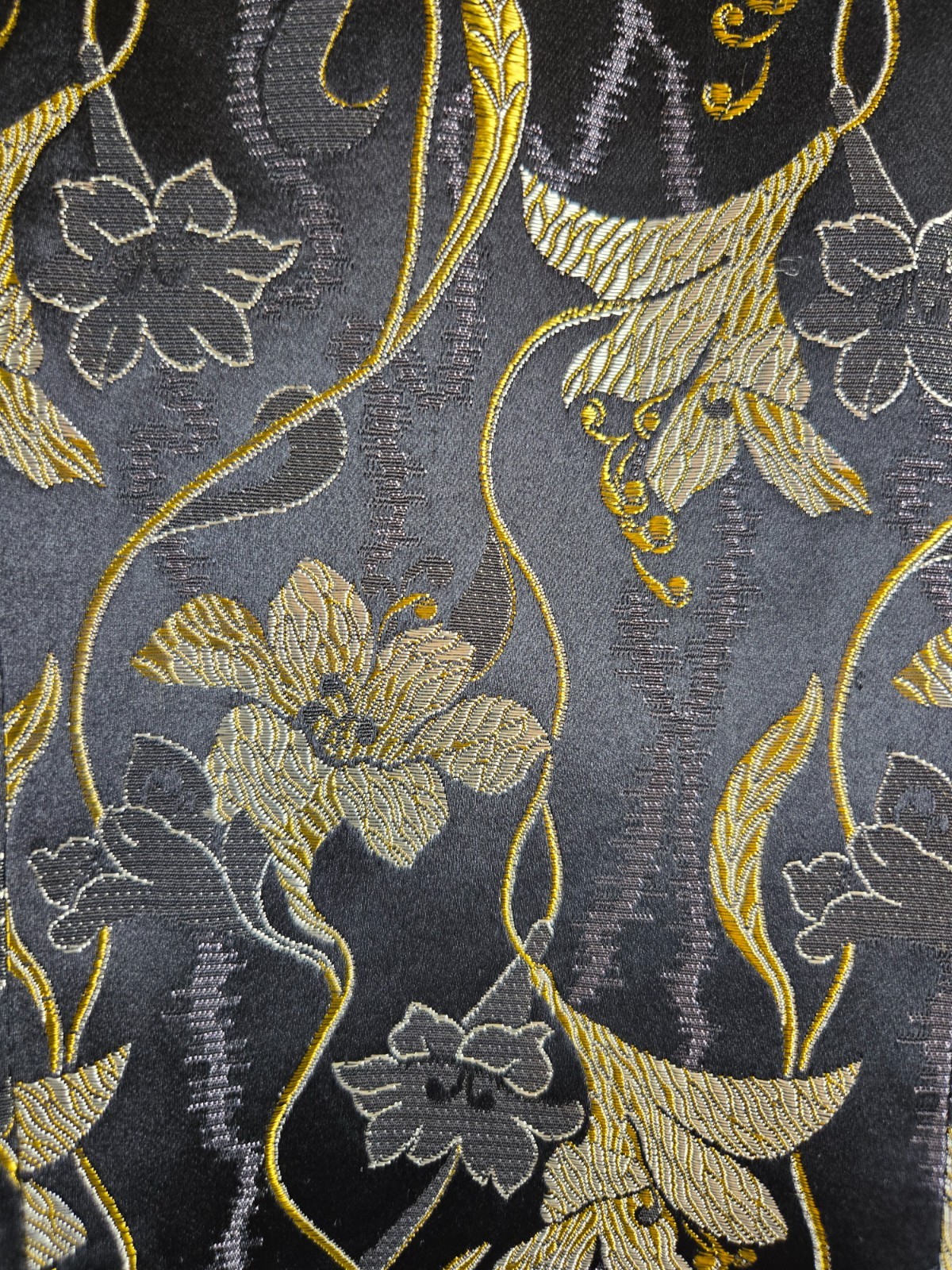Victor Costa Occasion Gold Floral Jacquard Jacket L Hong Kong Vintage