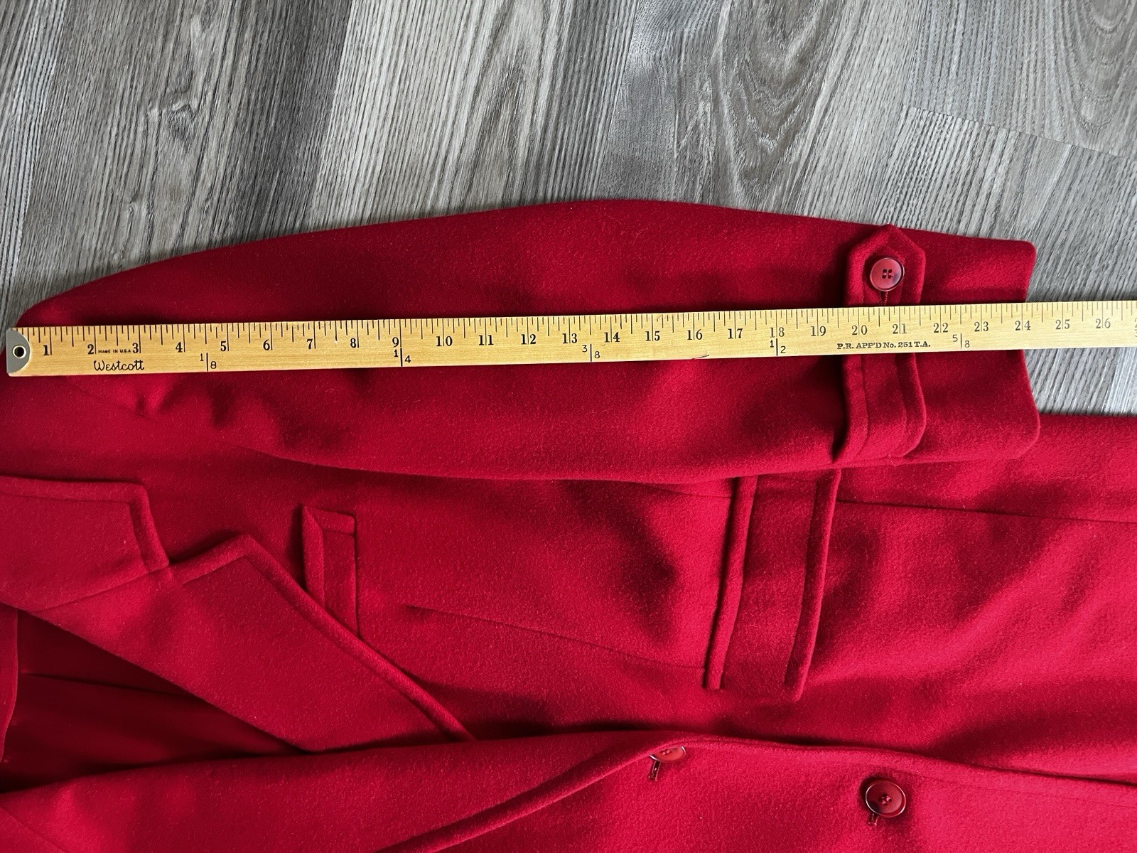 VTG Evan Picone Long 100% Wool Double Breasted Coat Women’s Medium Bright Red