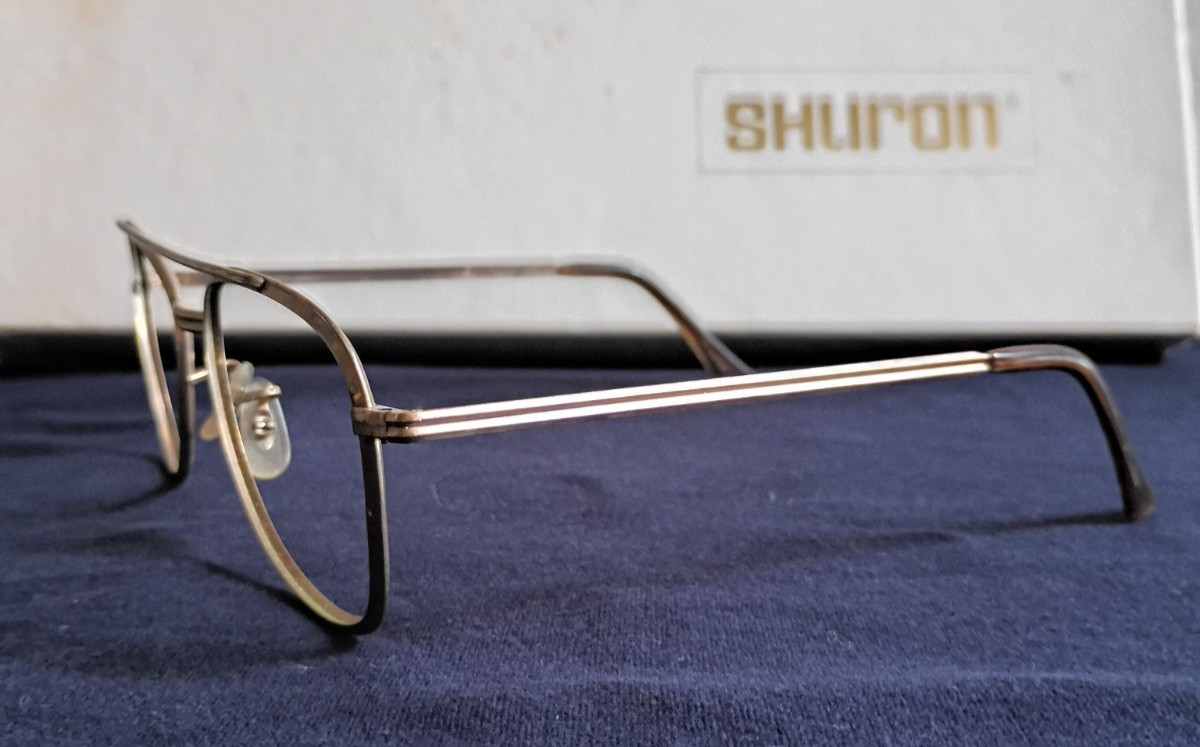 Vintage Aviator shape Shuron Gold Filled Eyeglasses frames 12K GF 58 17