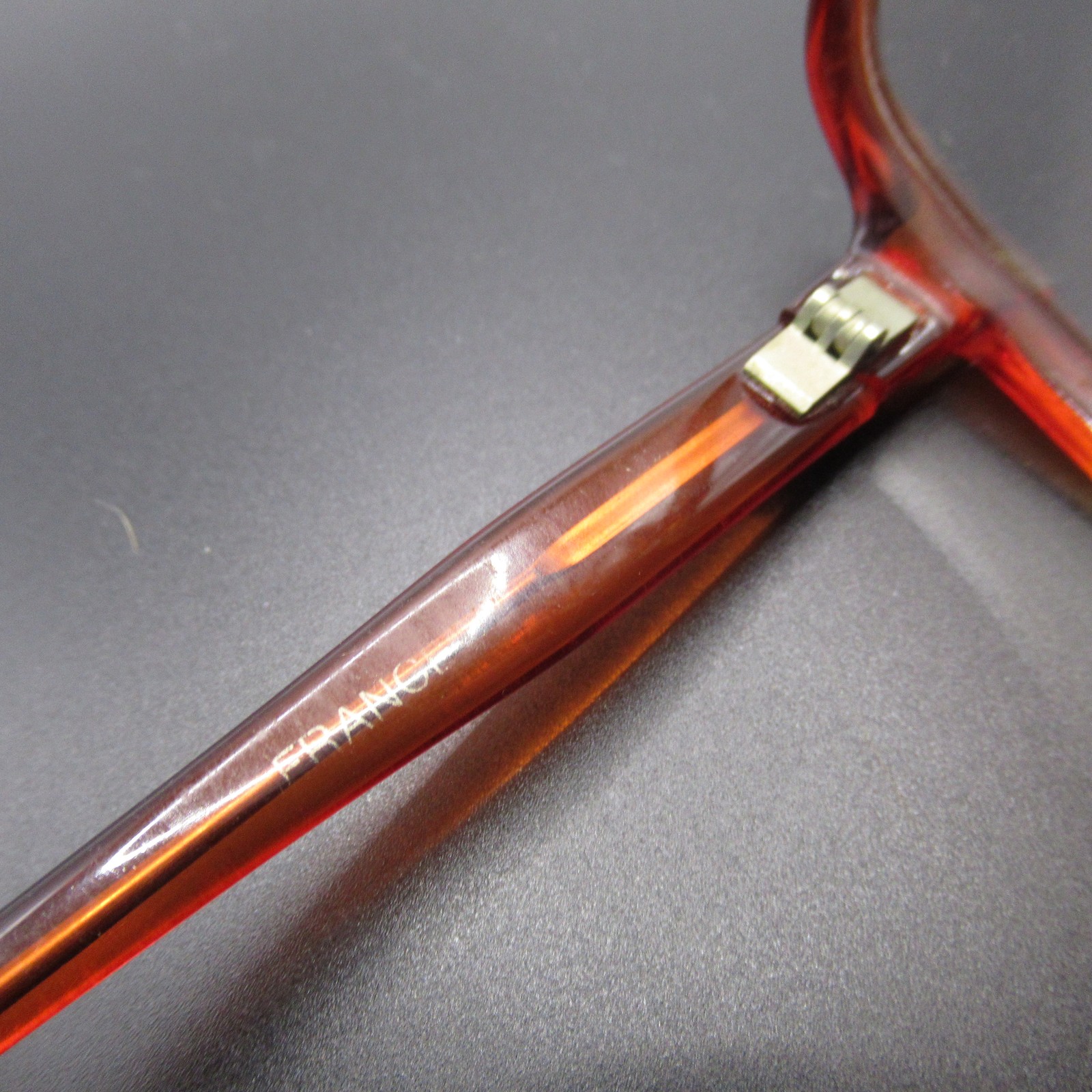 Vintage 1970s France Ombre Amber Yellow Eyeglass Frames Clear Lens
