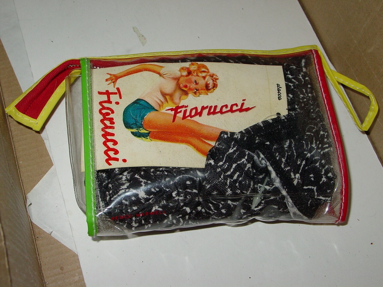 FIORUCCI VINTAGE 1980’s ONE PIECE SWIMSUIT -Black/Whit, NEW OLD STOCK SIZE LARGE