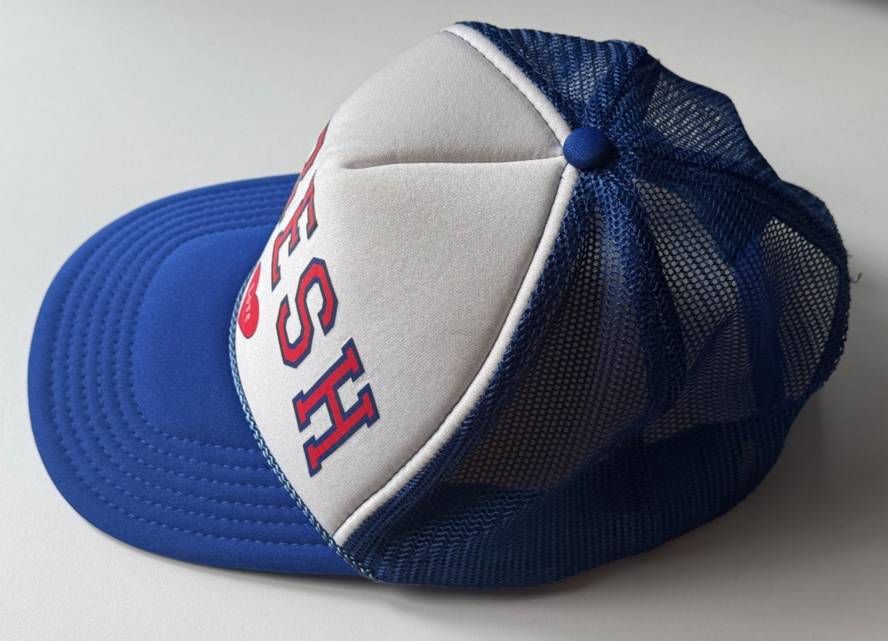 OTTO Fresh Love Heart Foam Trucker Hat Blue White Snapback Mesh Retro Cap VTG