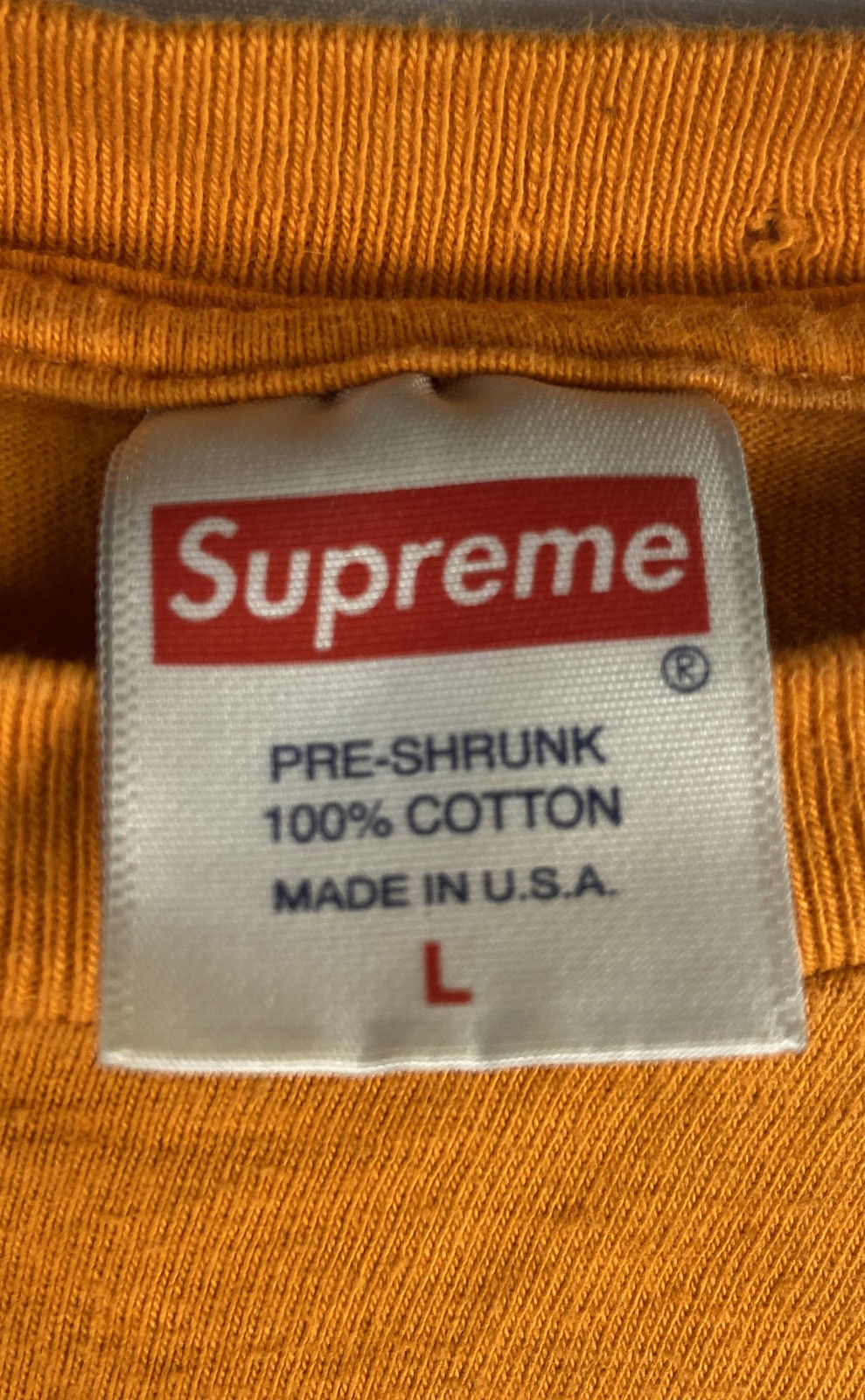 Vintage 2020 Supreme Mesh Tire Graphic T-Shirt Orange Made in USA Sz L