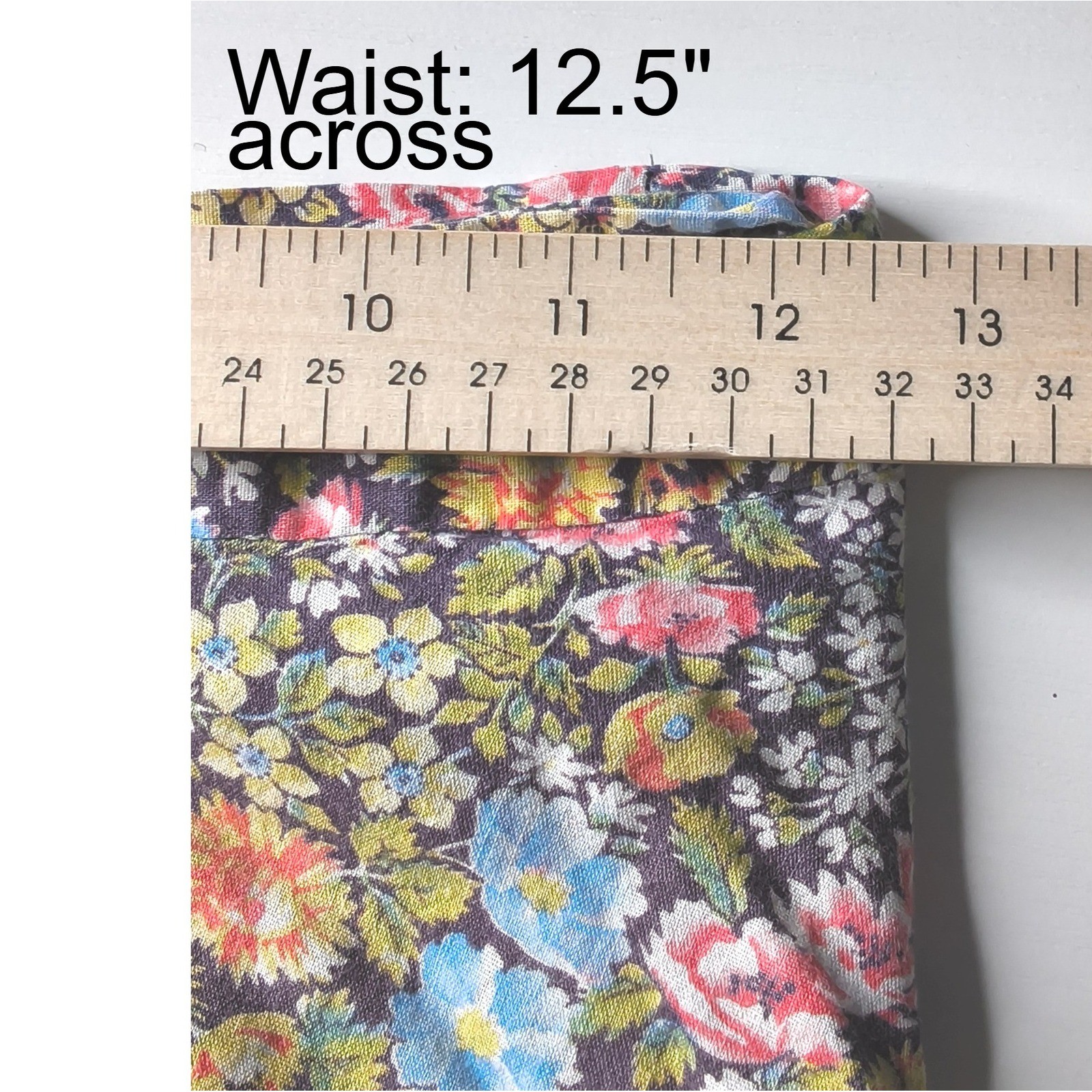 Handmade Wrap Skirt Women Small Multicolor Vintage Floral A-Line Tie