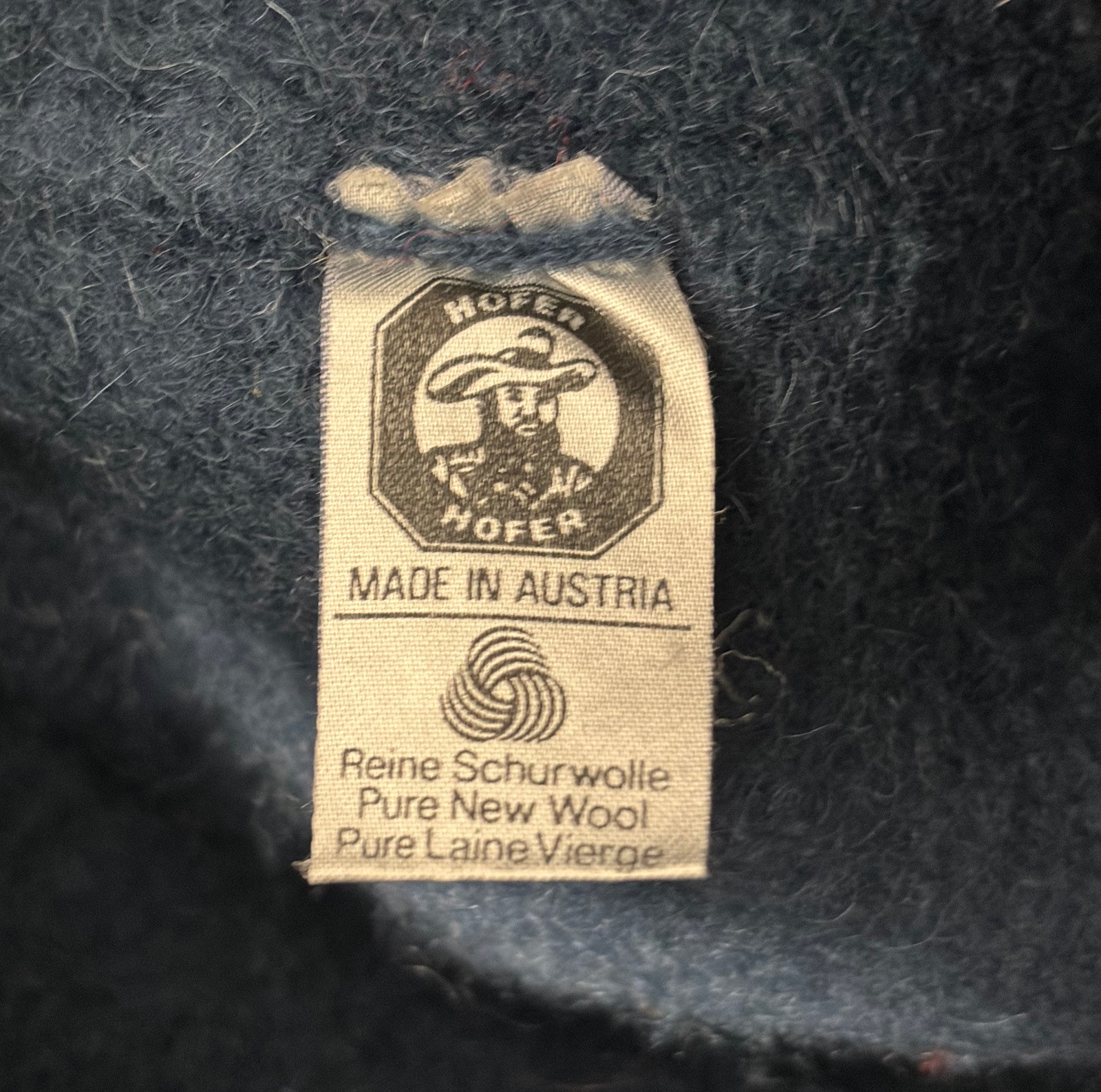 Vintage Austrian Tyrol Wool Jacket Hofer Pure New Wool Navy Austria Coat Men’s M
