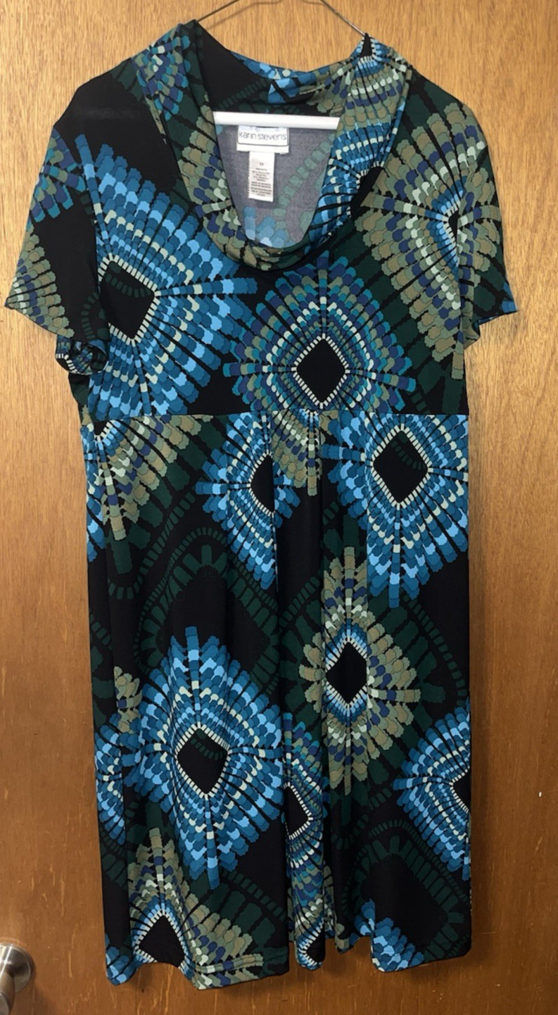 Vintage Karen Stevens dress size 12 Cowl / Scoop neck