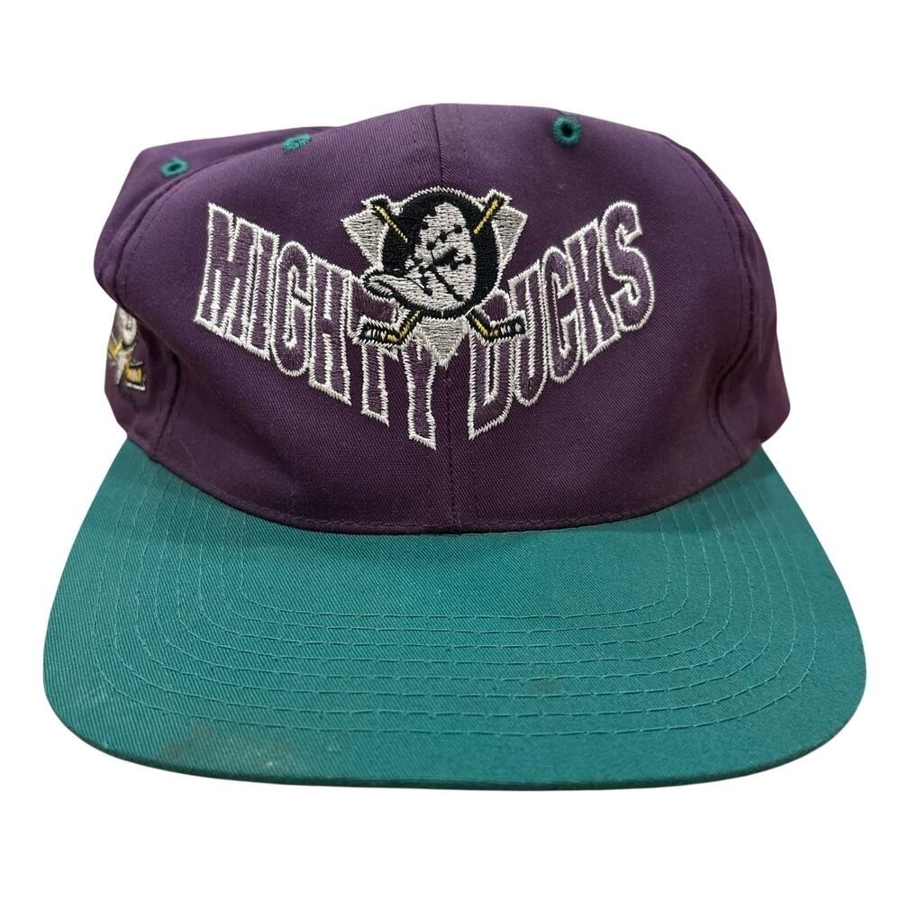 Anaheim Mighty Ducks Annco Vintage Purple Teal Hat Cap SnapBack Adjustable NHL