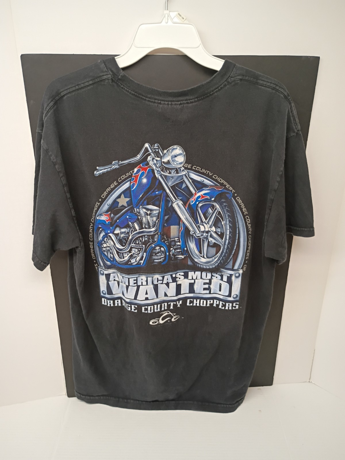Tennessee River VTG Men’s L Black Double-Sided Orange County Chopper Tee