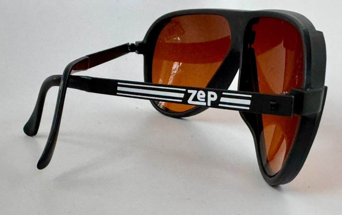Vintage ZEP UV Amber Protection Block Blue Light Lens Aviator Sunglasses