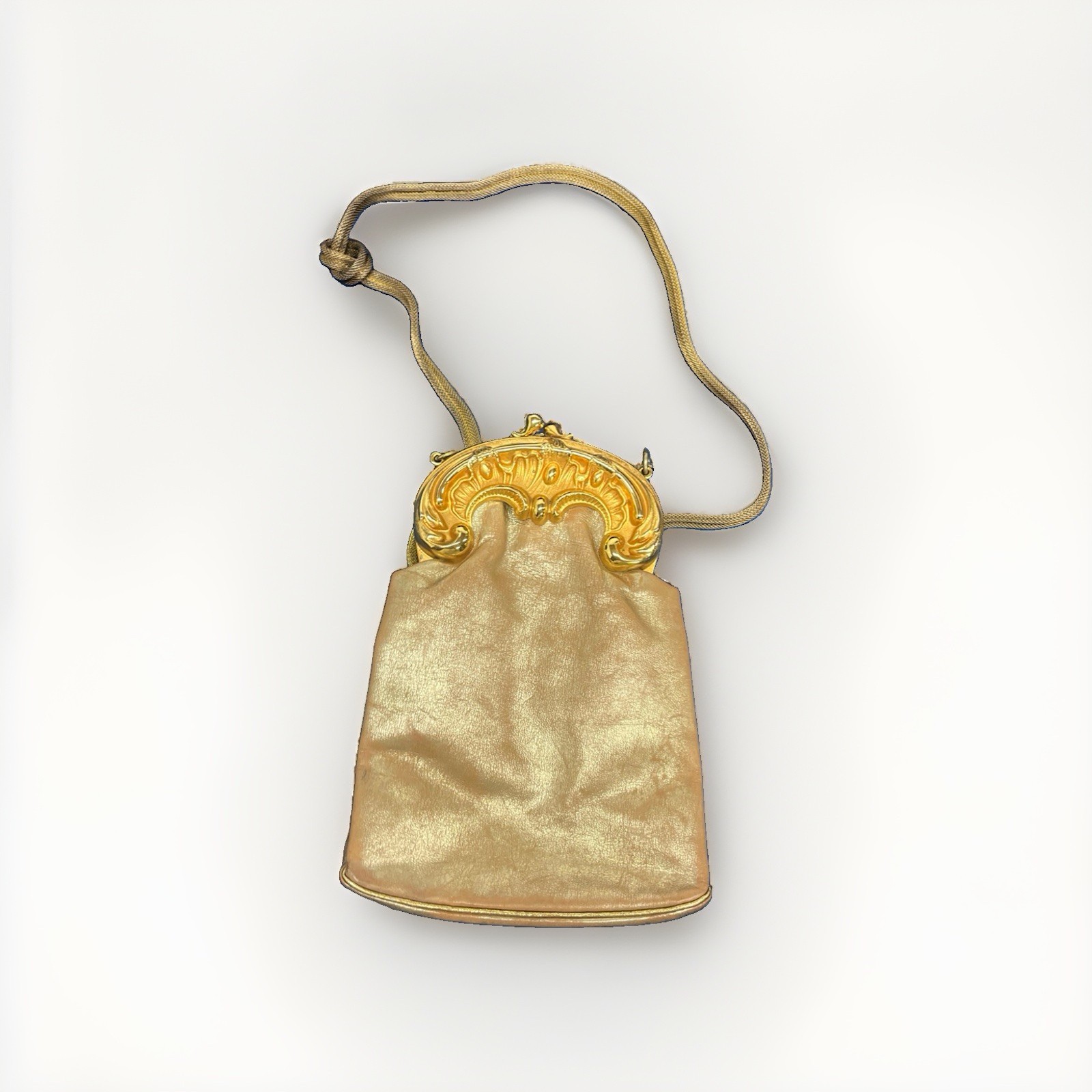 Vintage Rosenfeld Metallic Gold Evening Bag Purse Classic Glam – Made in France