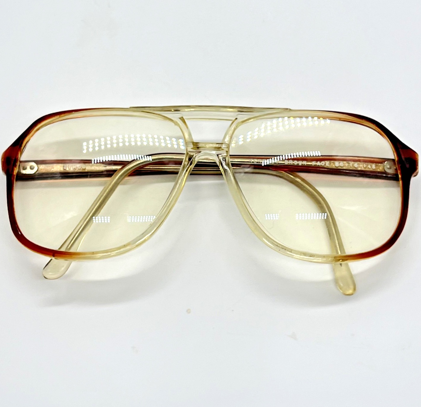 Vintage Zimco Kennedy Aviator Eyeglasses Frames Brown Fade 58-16-145