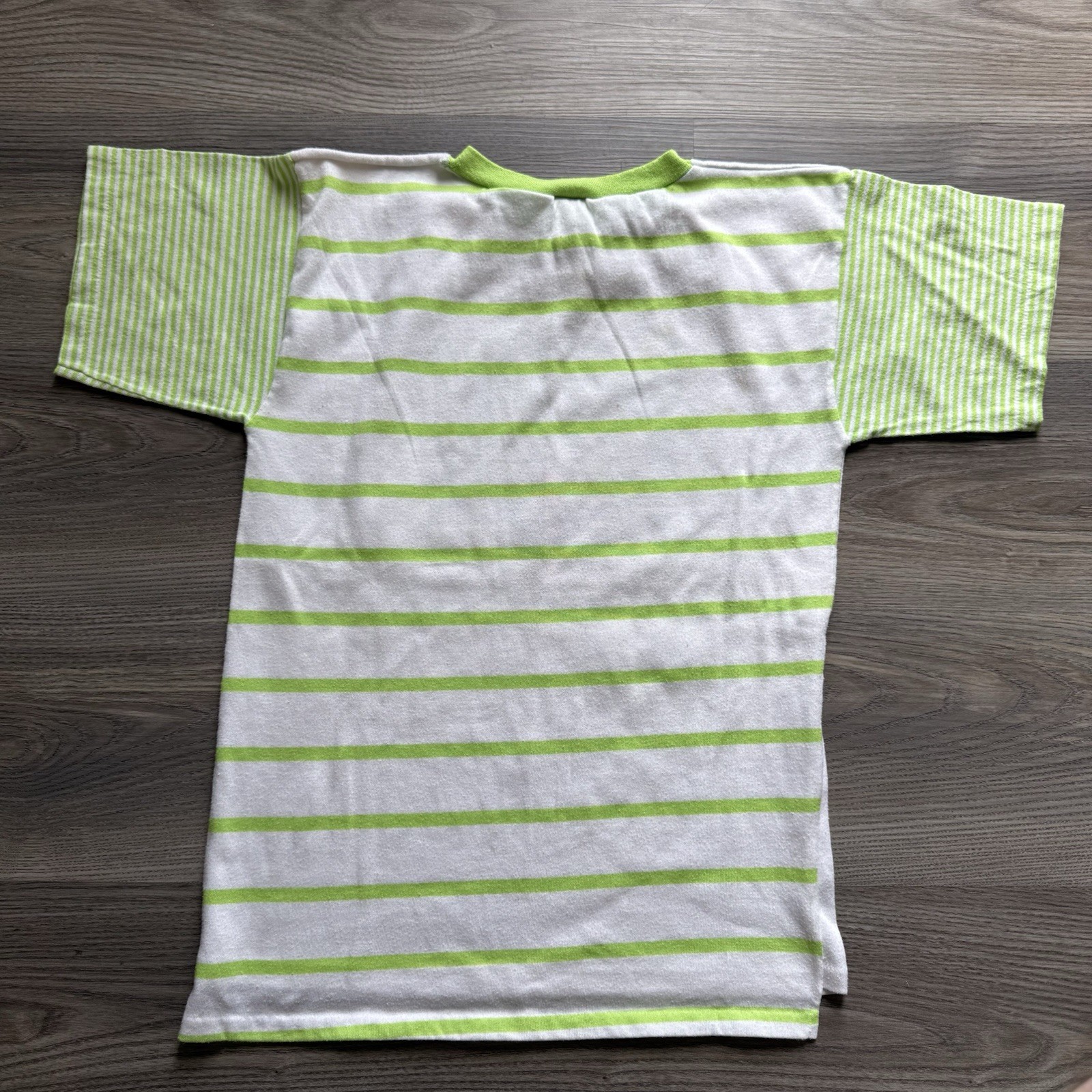 VTG 80s Beach Dog Surfing Competition Striped T-Shirt Size Youth XL USA