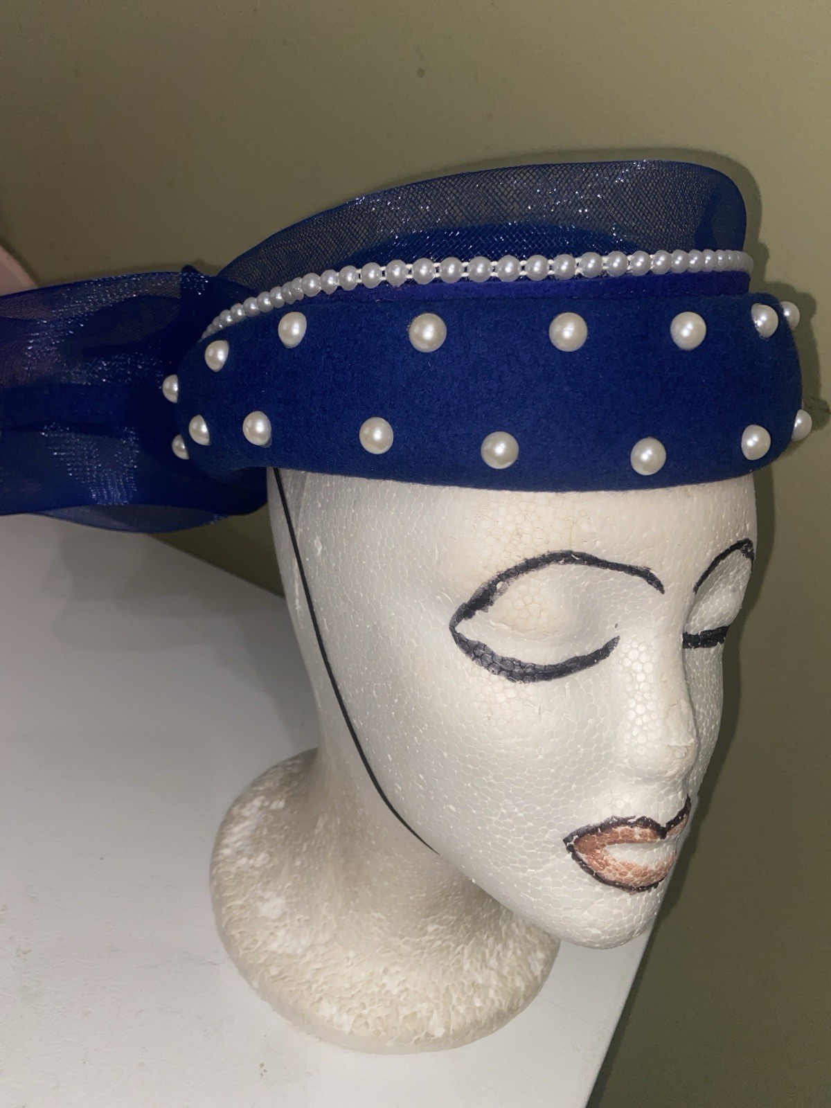 Royal Blue Dress Hat by/ Church Hat by Deborah