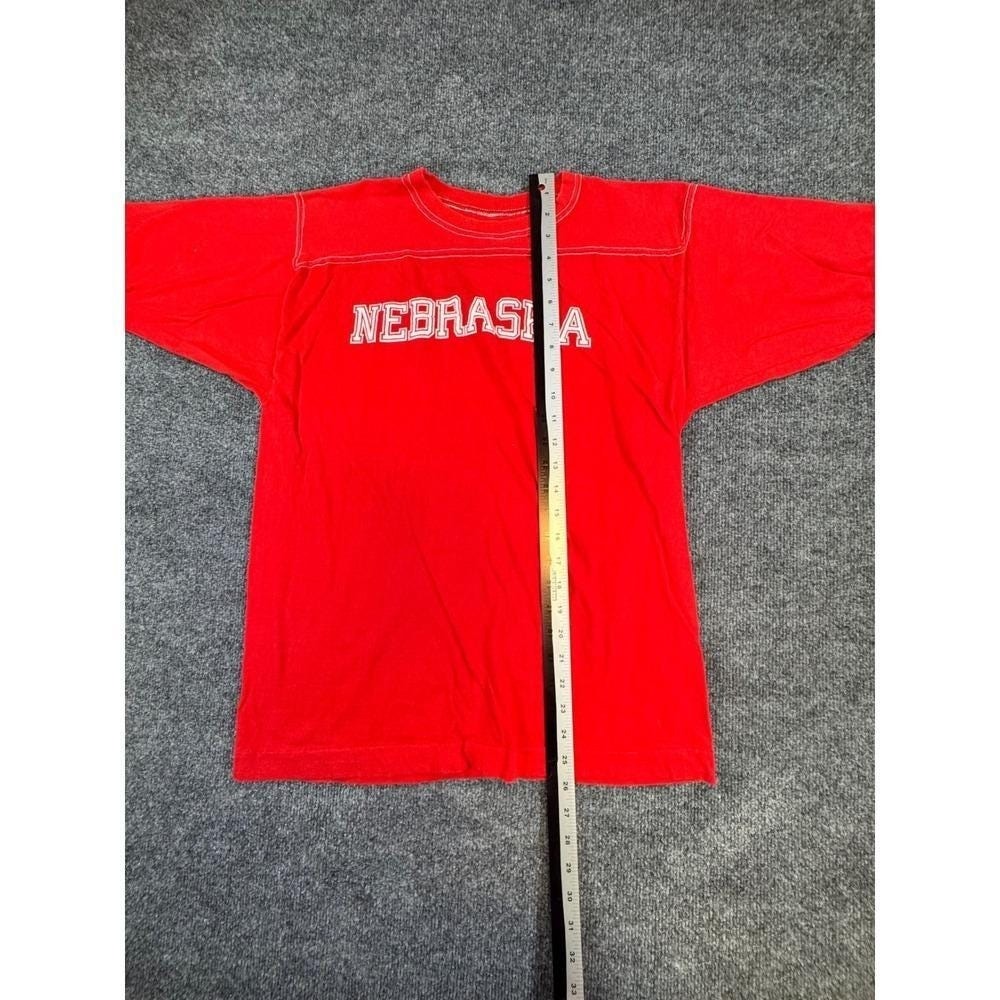 Vintage Nebraska Huskers T-Shirt Red Contrast Stitch Collegiate Graphic Tee