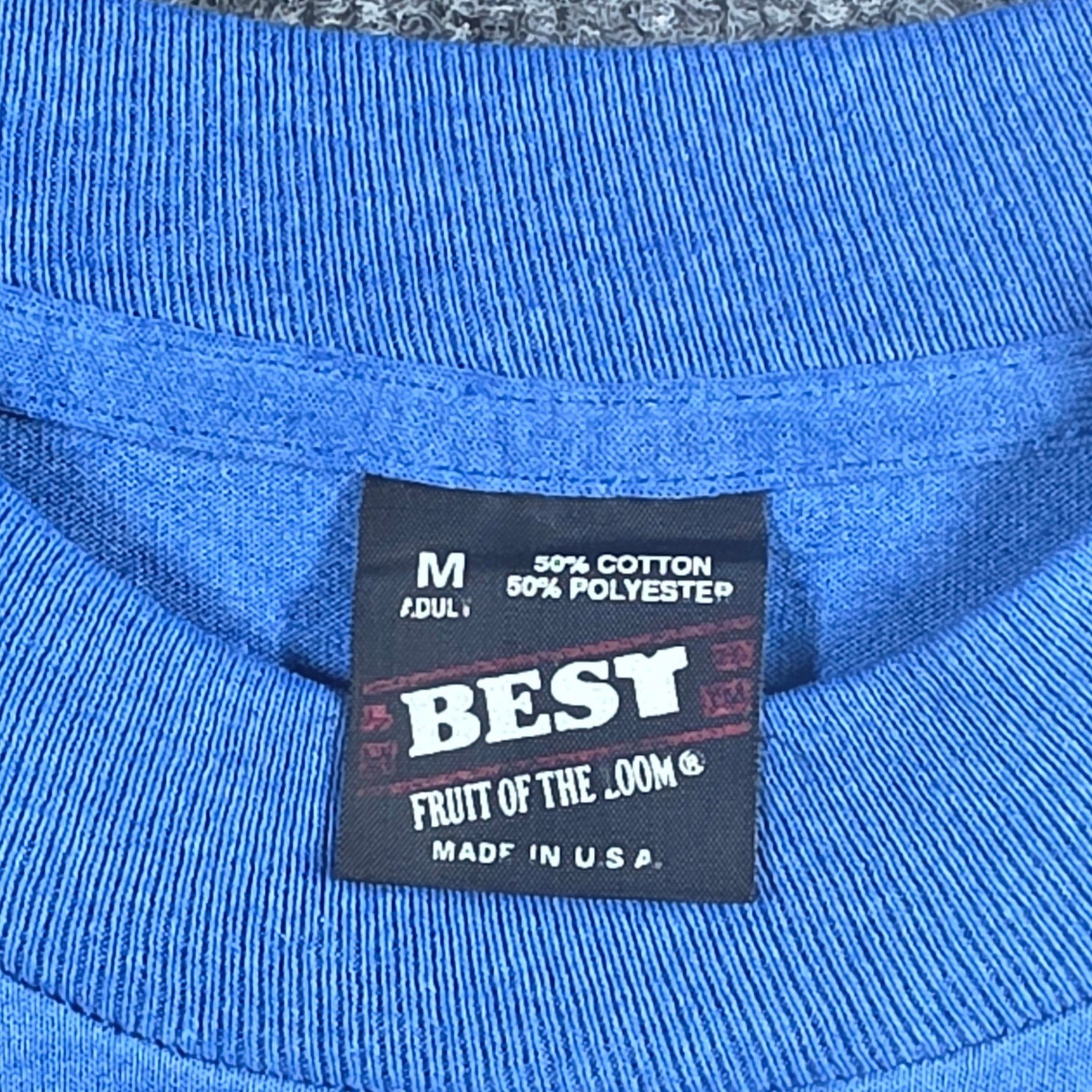 Vintage Best Fruit of the Loom Single Stitch Shirt Mens Medium Made in USA 90s