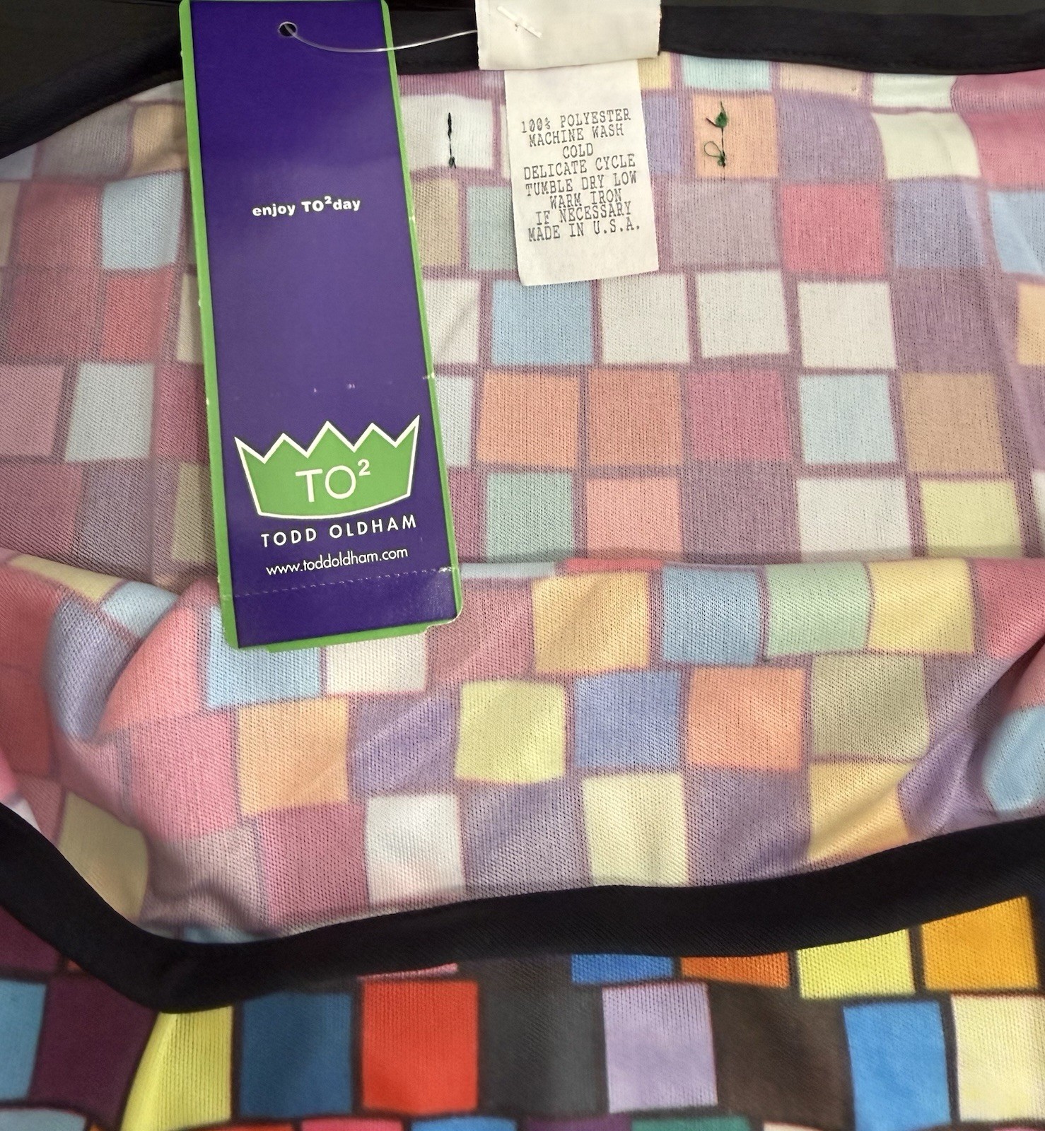 Vintage 90’s Todd Oldham Skirt. Size:M Spring Break/Rubik’s Cube/Tile. New W/Tag