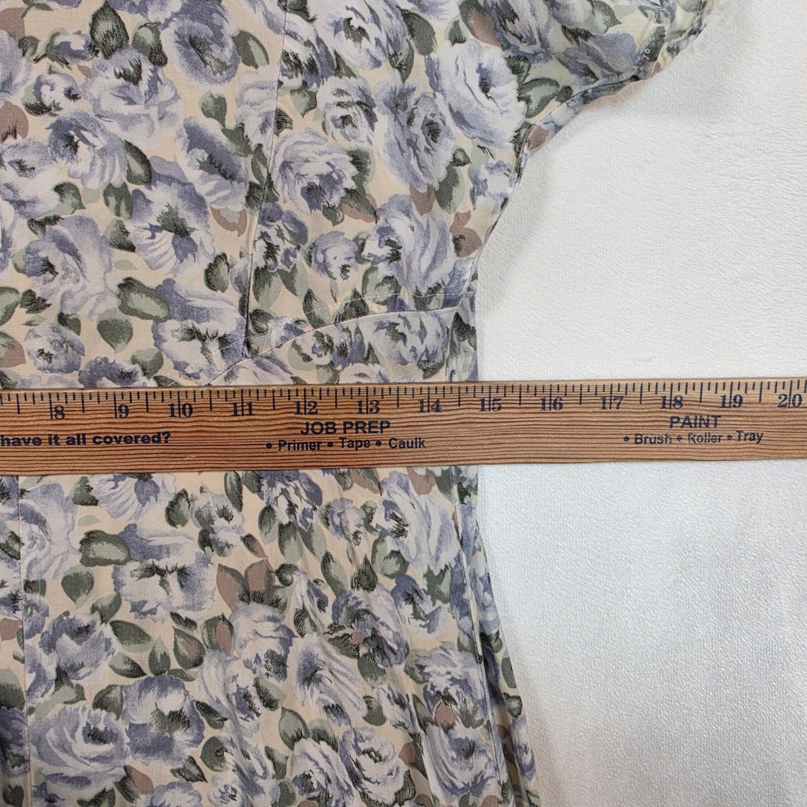 Vintage Floral Dress Womens S Blue Vintage 90s Cottagecore Boho Romantic Midi