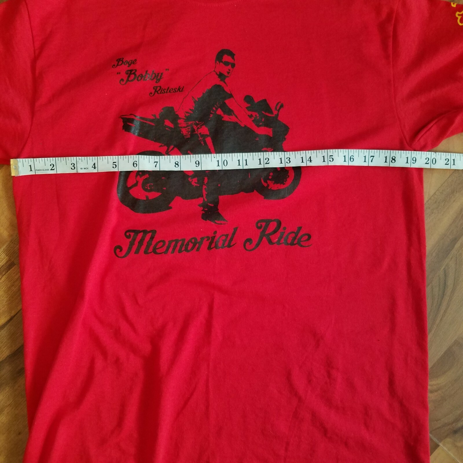 Boge Bobby Risteski Memorial Ride M T-shirt Medium Biker Patriotic red Man Tub19