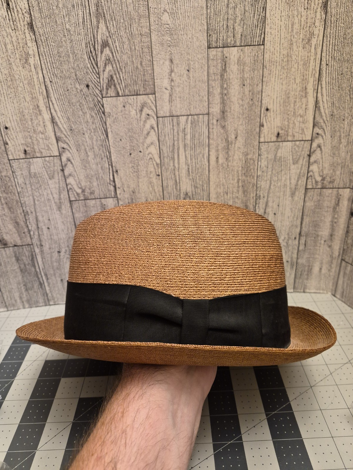 Vintage Knox New York Straw Fedora Hat 7 1/8 size
