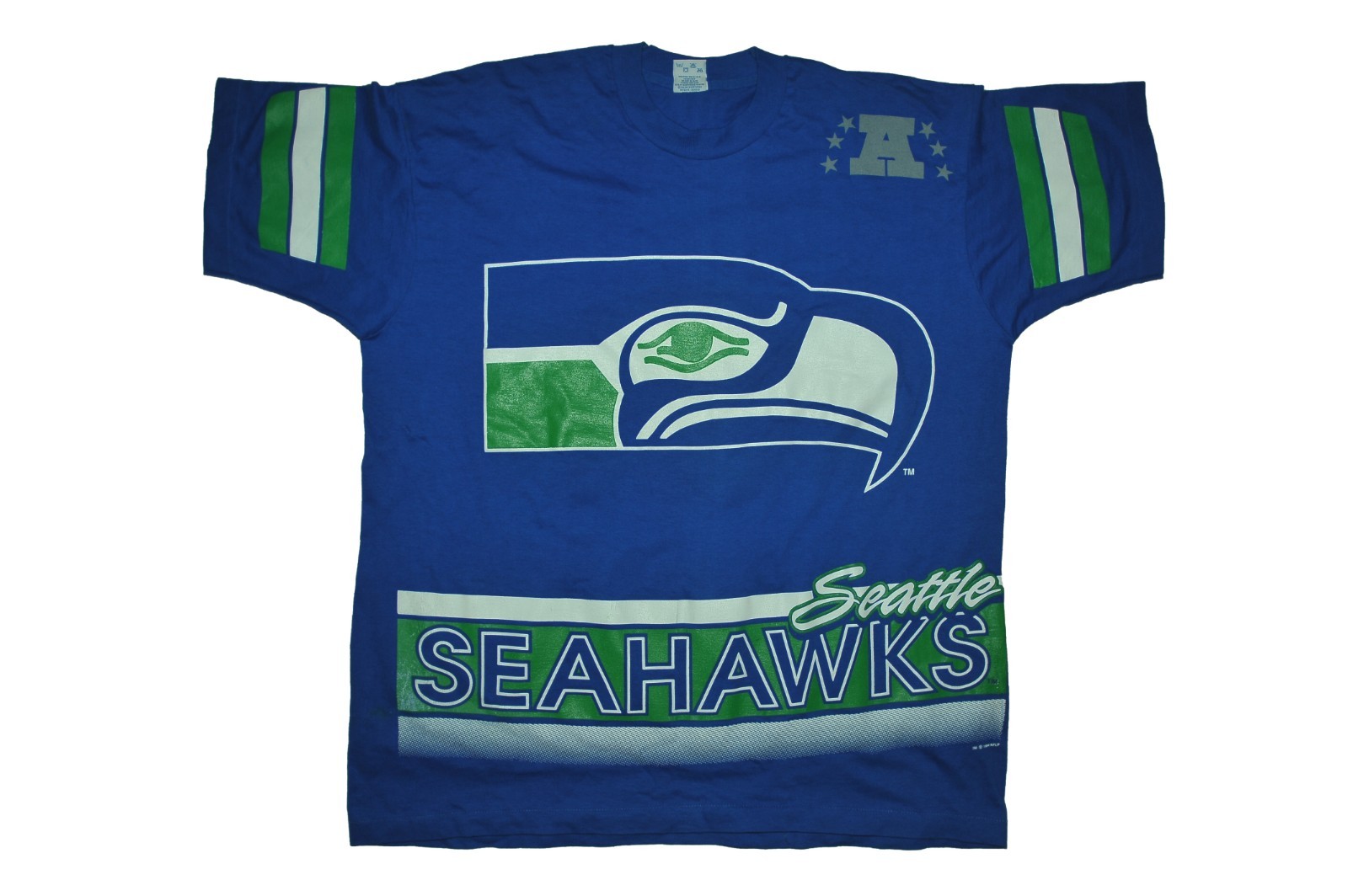 Vintage 1994 Seattle Seahawks Shirt XL Salem Sportswear Big Logo NFL T-Shirt USA